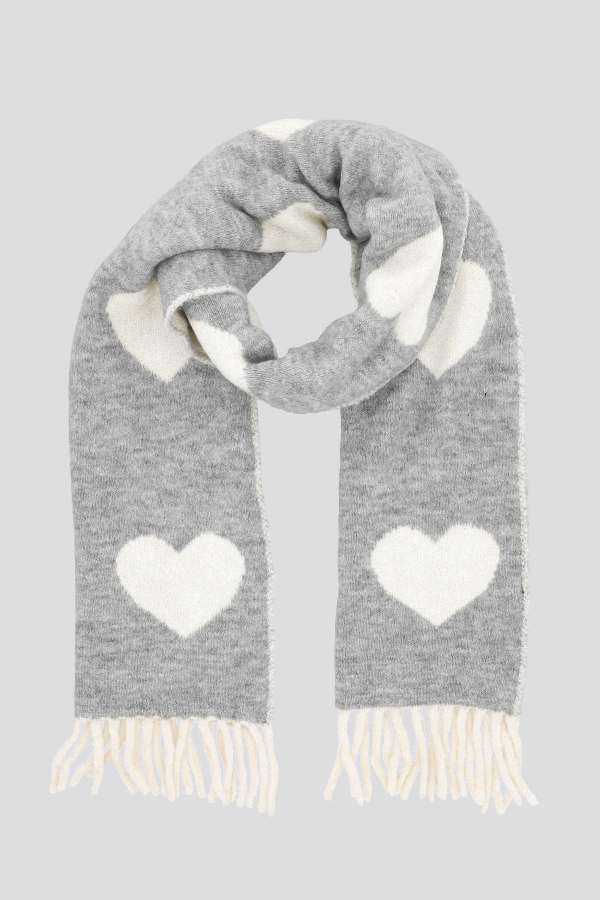 Bufanda corazones GRIS