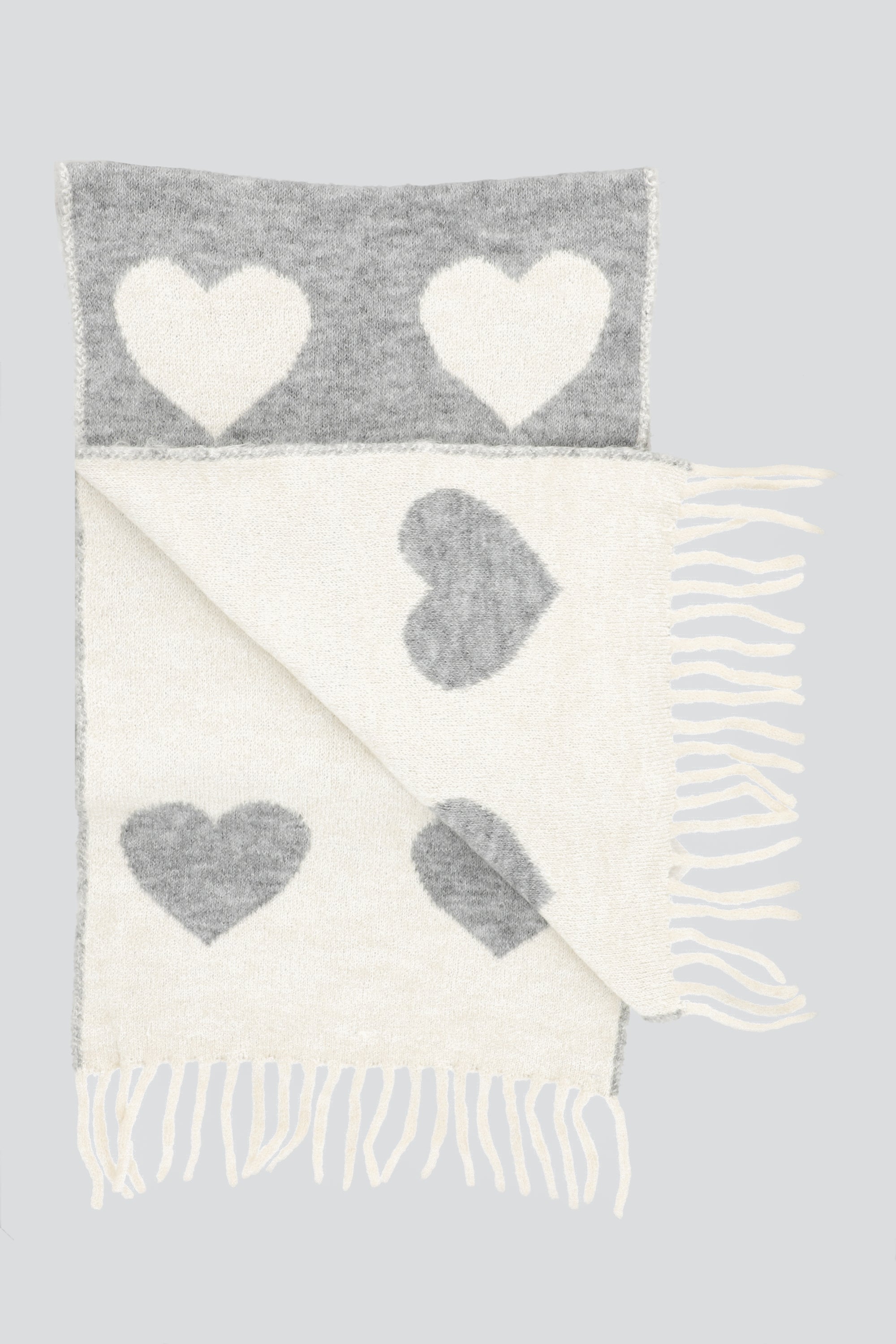 Bufanda corazones GRIS