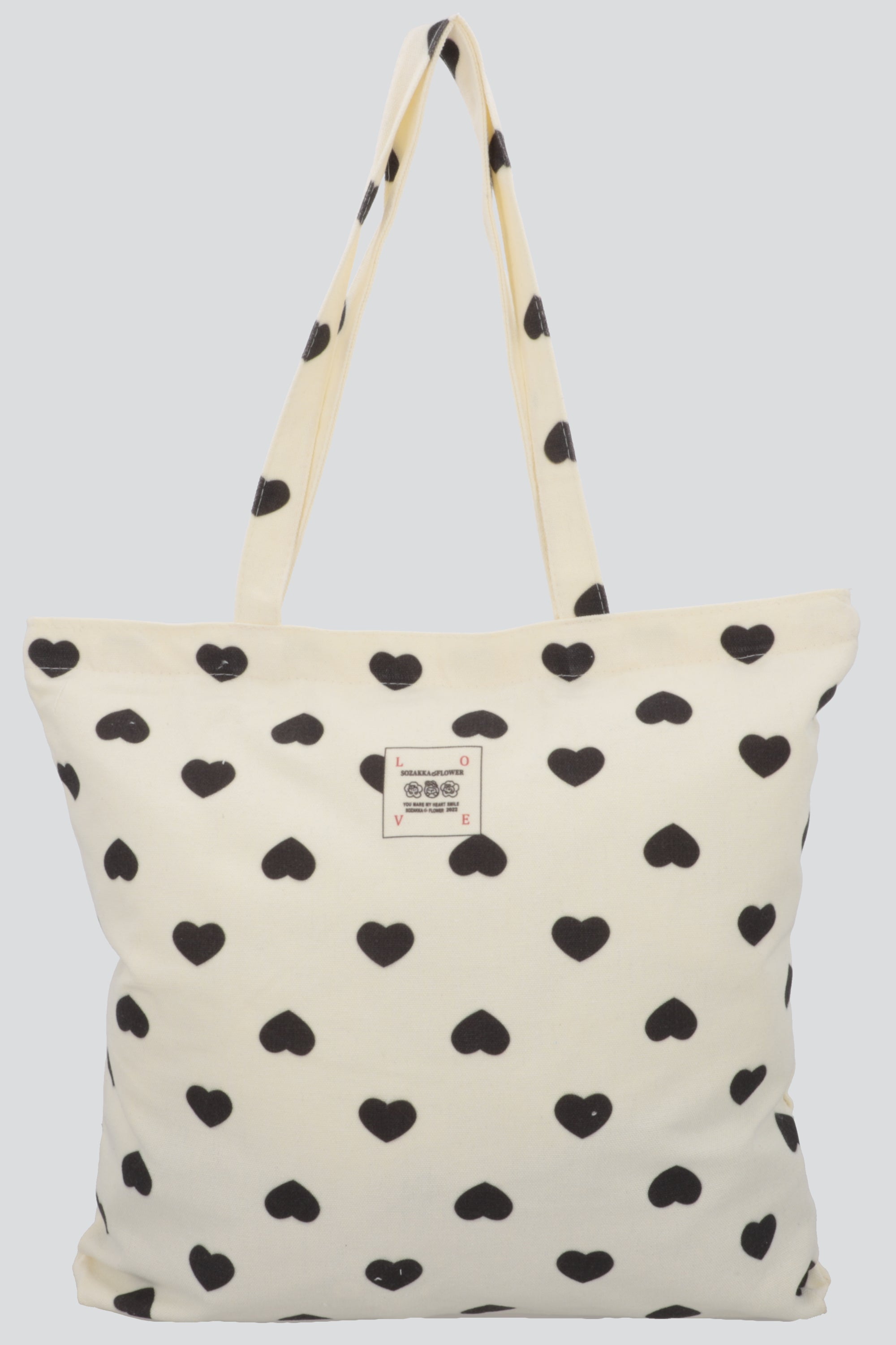 Bolsa tote corazones NEGRO