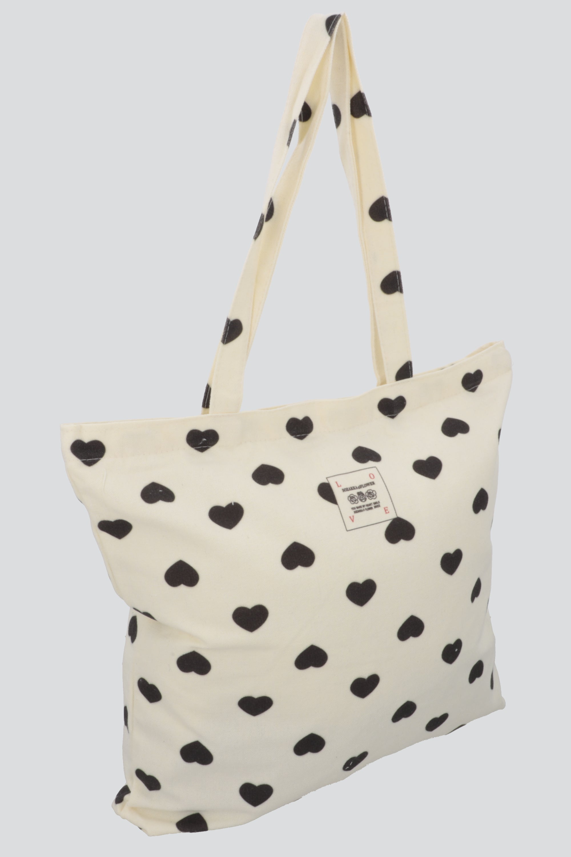 Bolsa tote corazones NEGRO