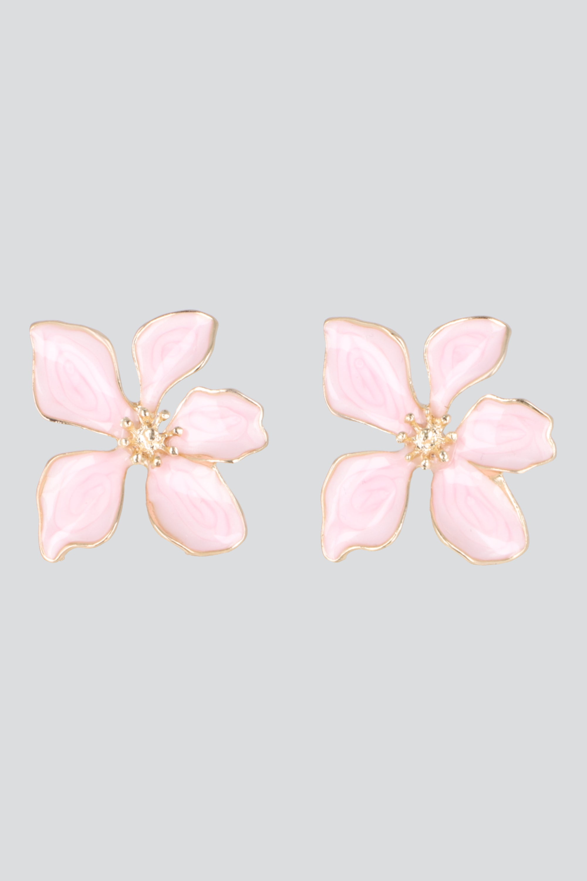 ARETES FLOR ESMALTADA PALO DE ROSA