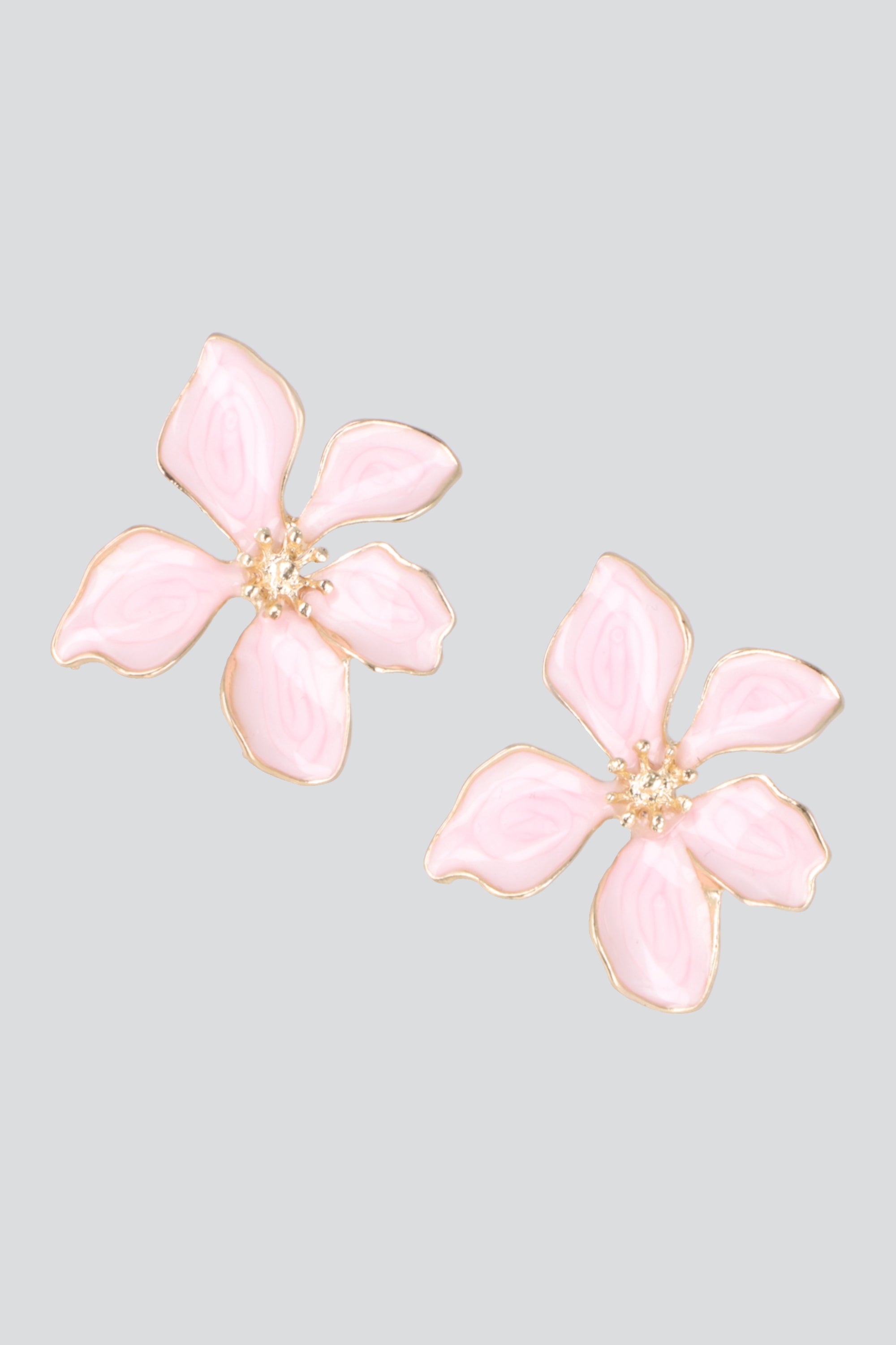 ARETES FLOR ESMALTADA PALO DE ROSA