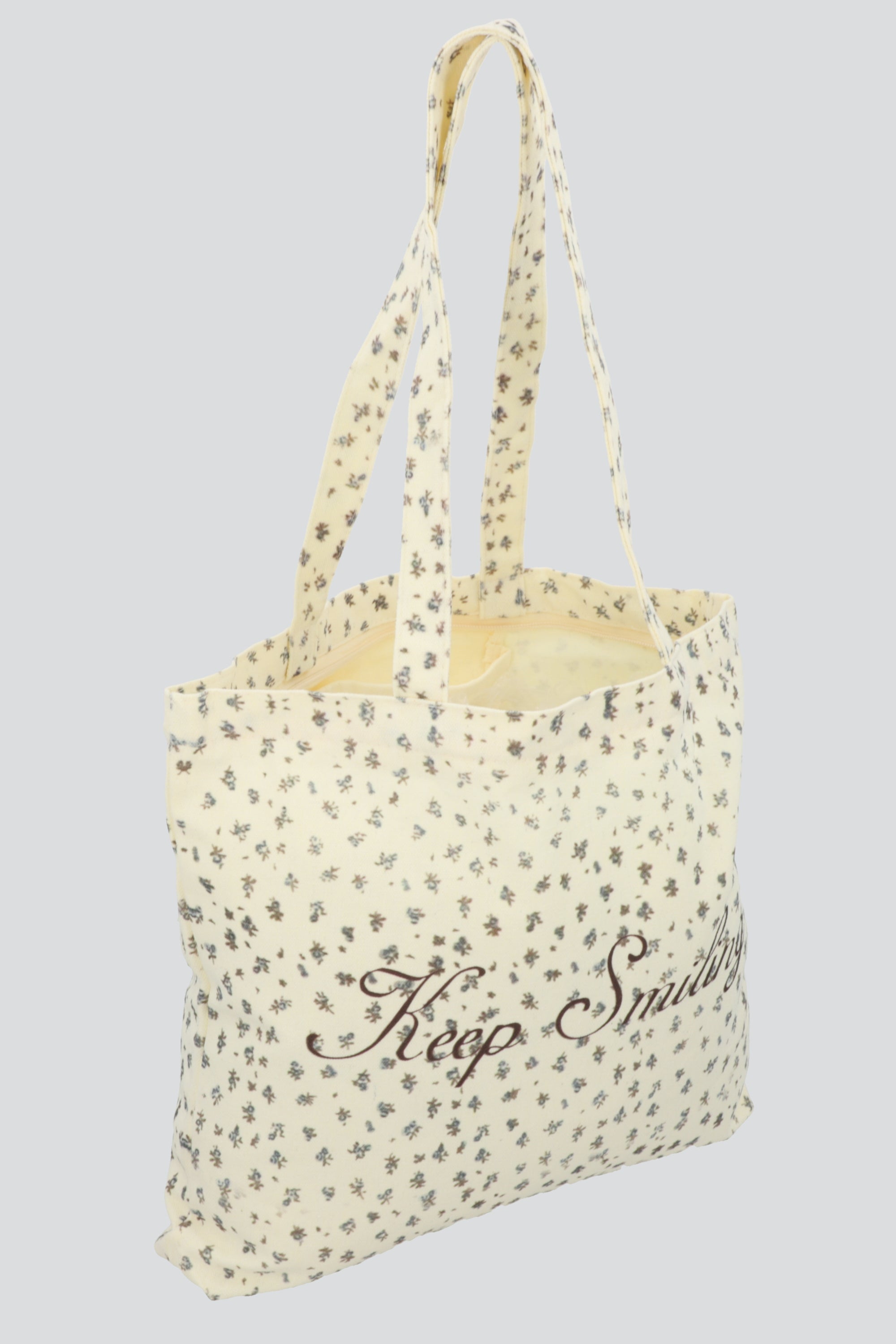 Bolsa tote mini print flores AZUL