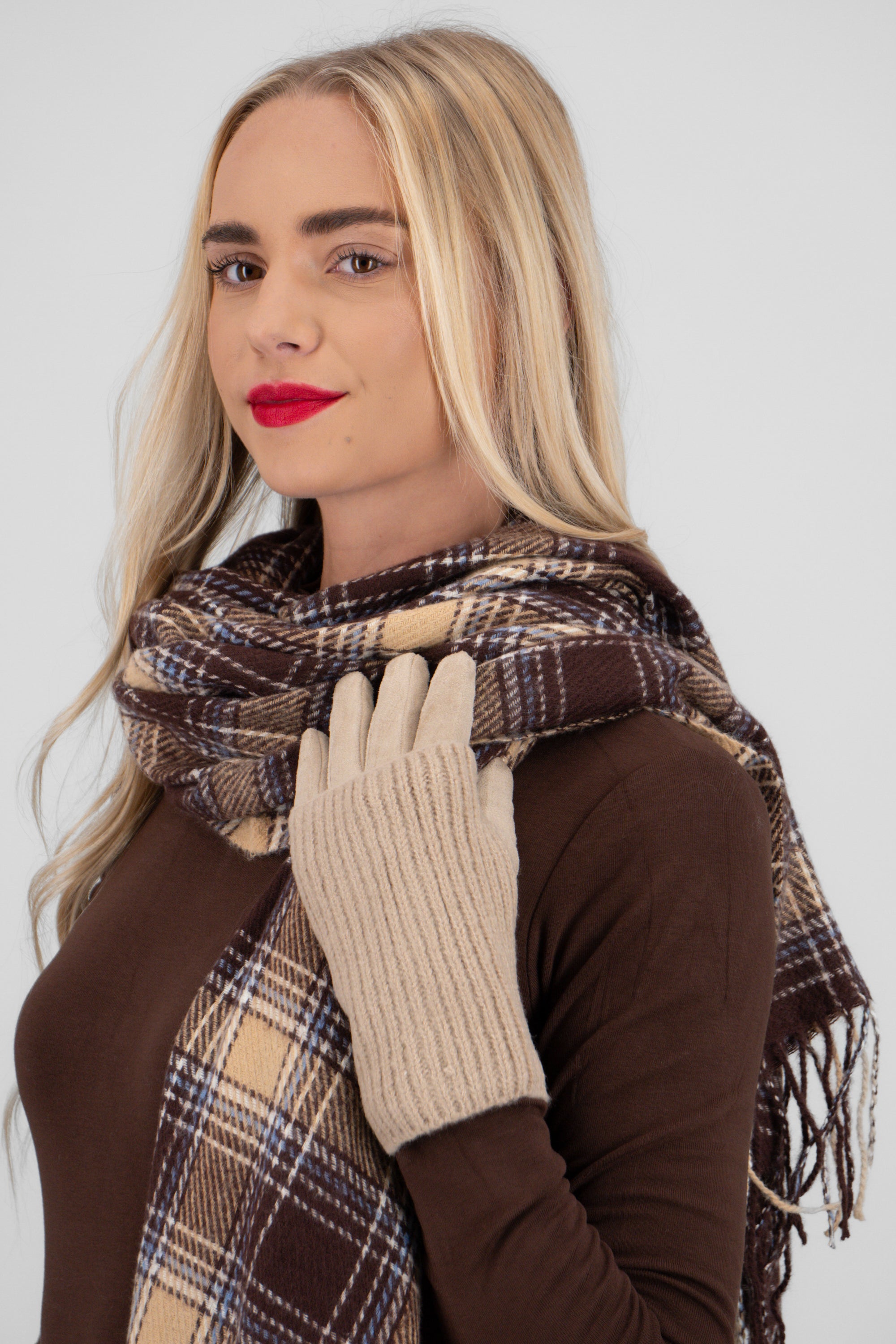 Bufanda cuadros linea CAFE