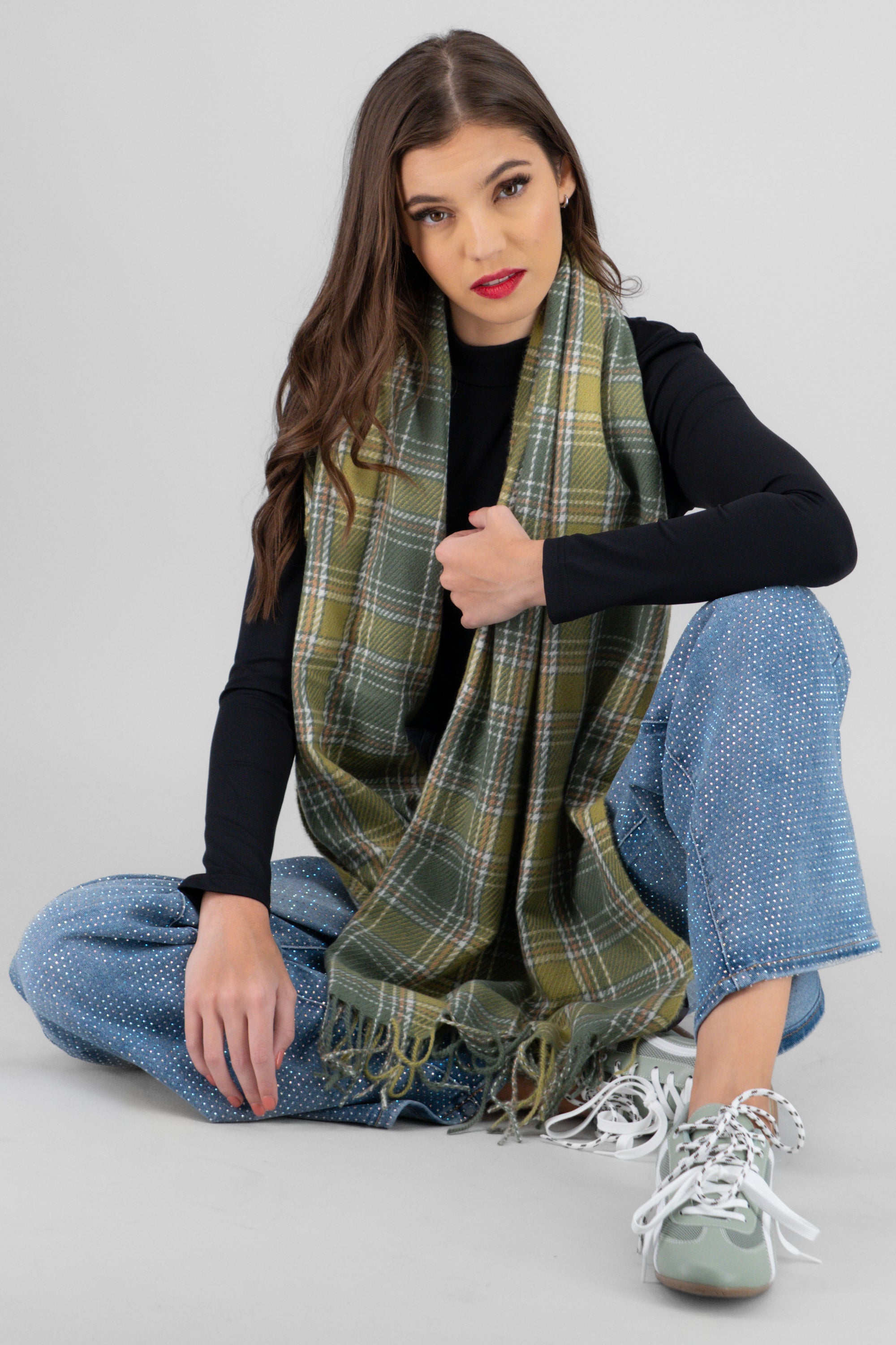 Bufanda cuadros linea VERDE