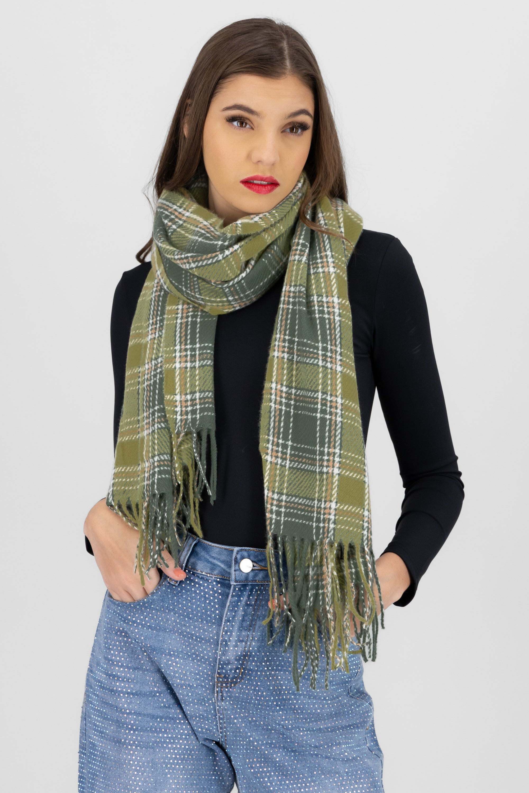Bufanda cuadros linea VERDE