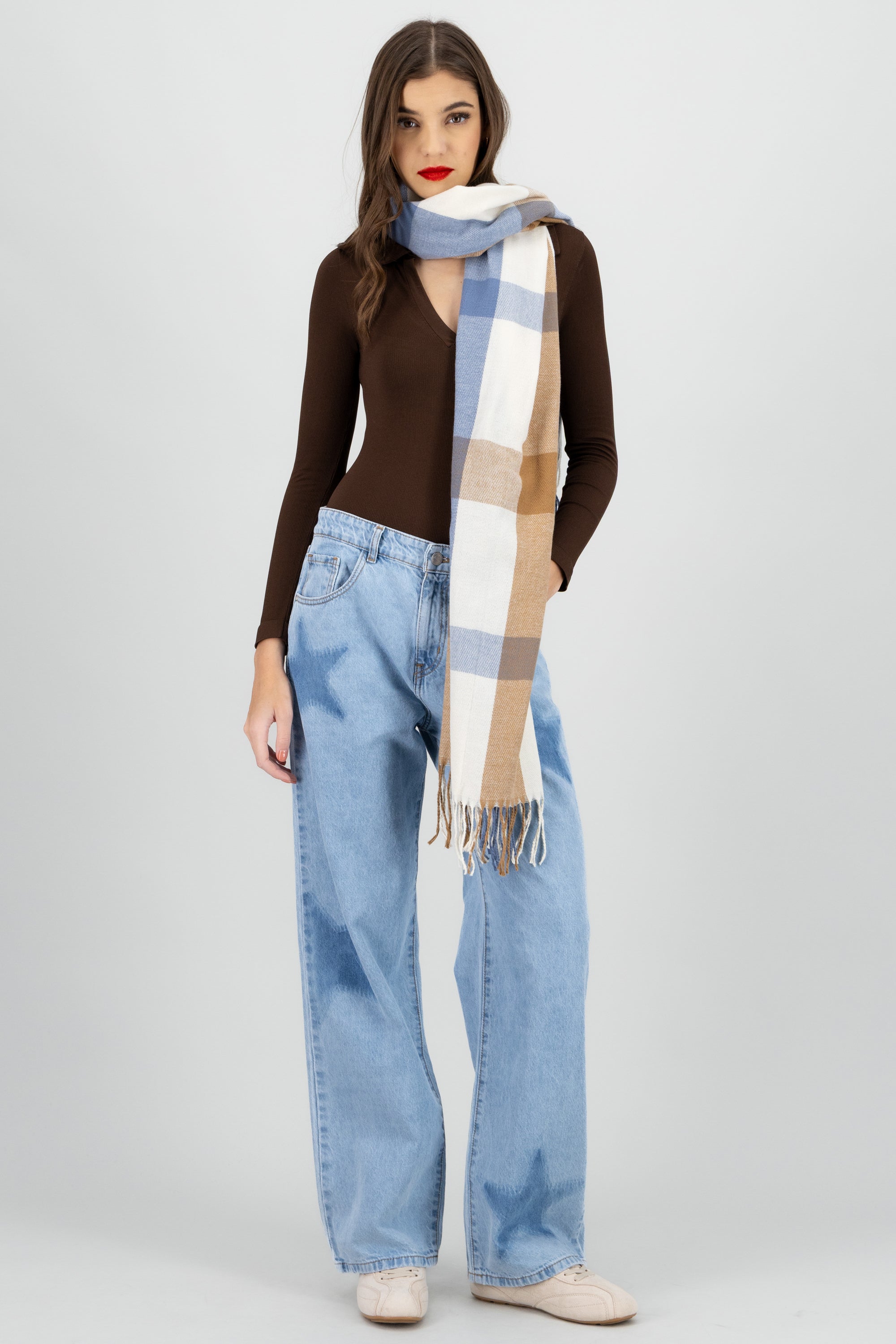 Bufanda mega cuadros AZUL