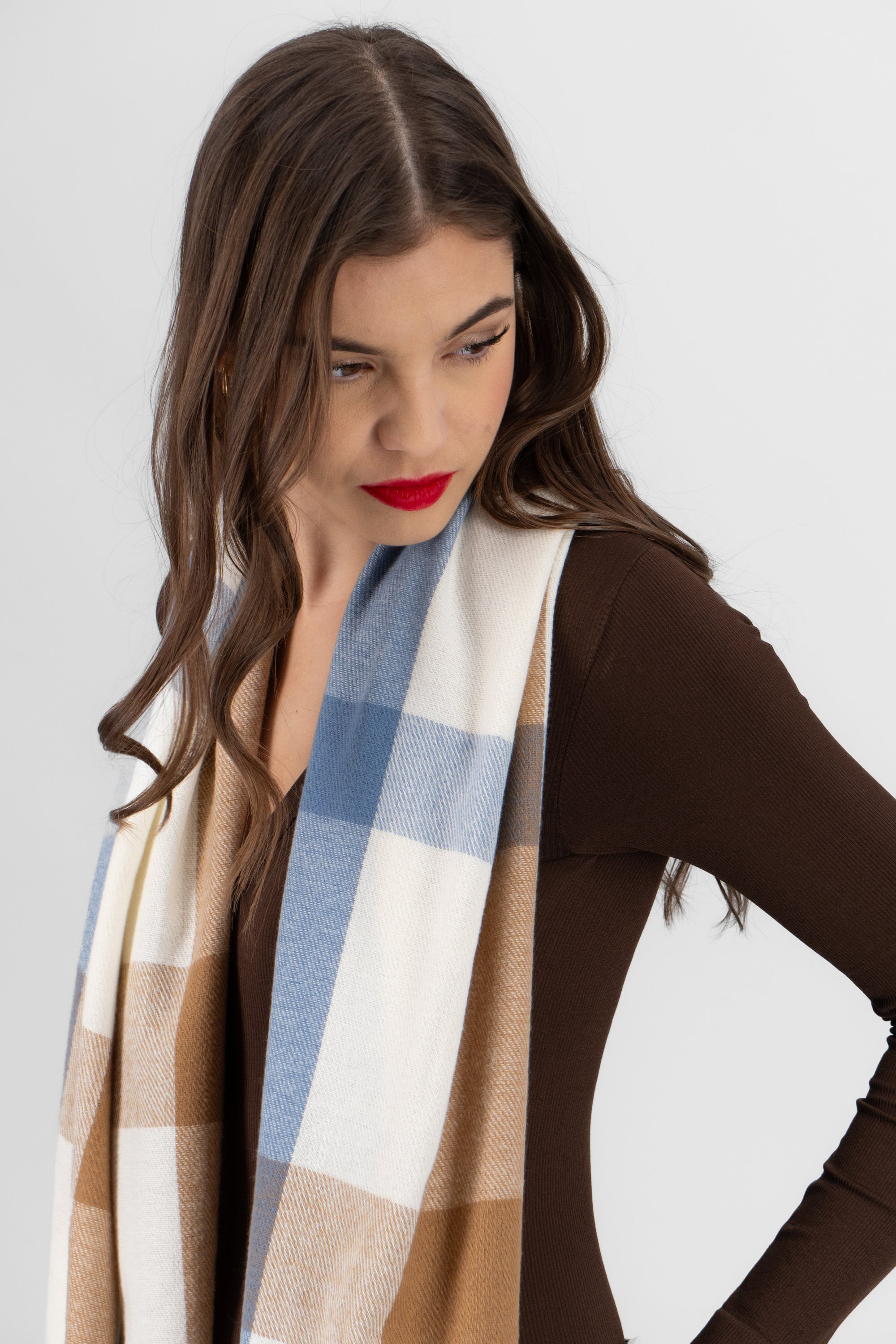 Bufanda mega cuadros AZUL