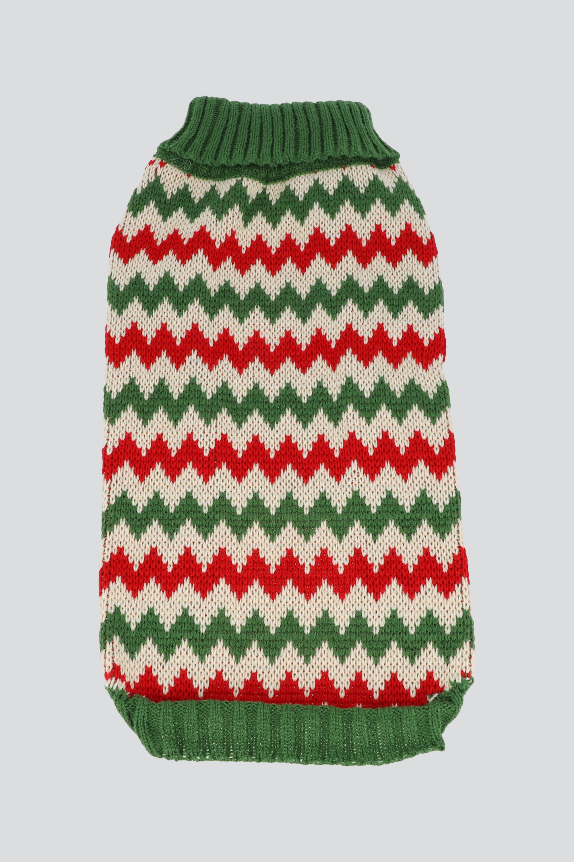 Sueter mascota zigzag bicolor VERDE