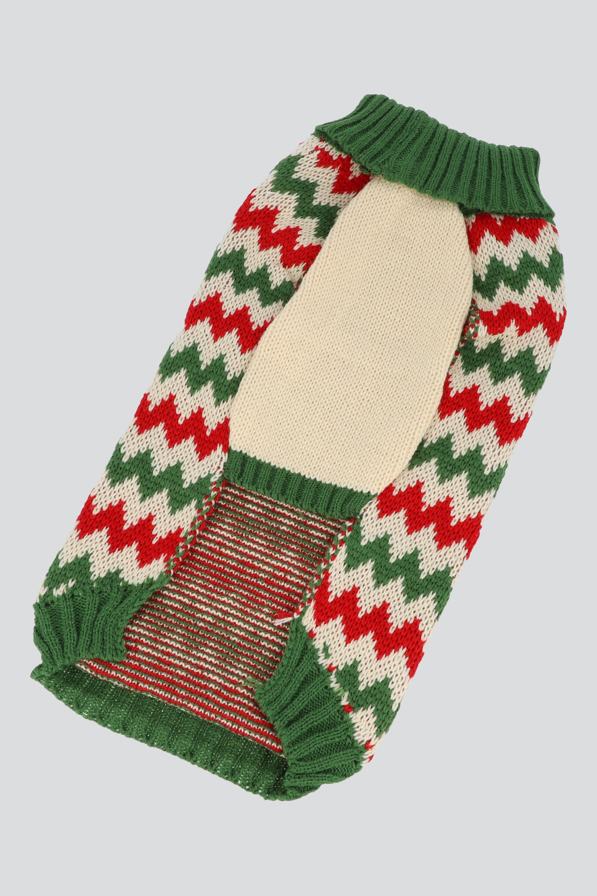 Sueter mascota zigzag bicolor VERDE