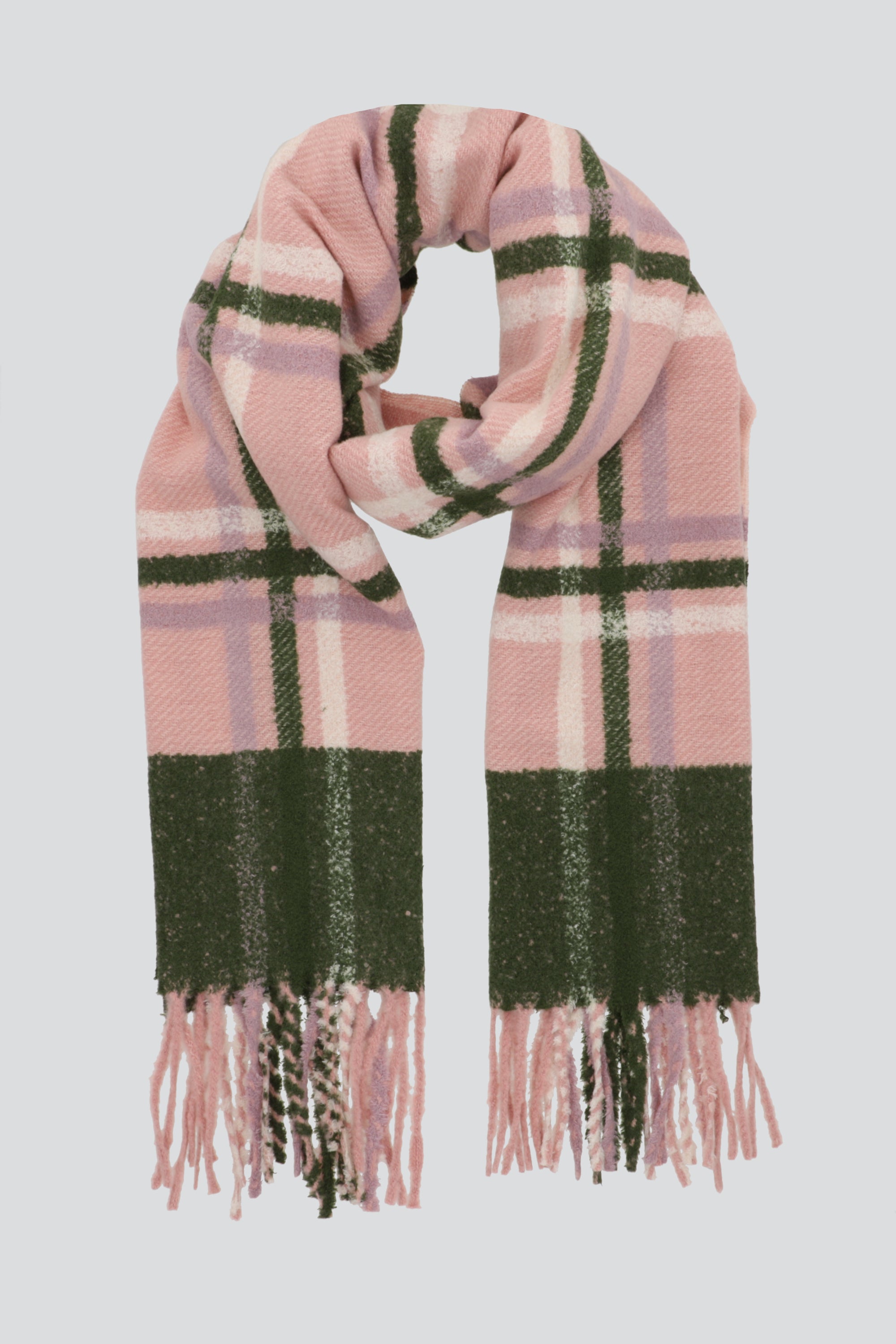 Bufanda cenefa cuadros ROSA