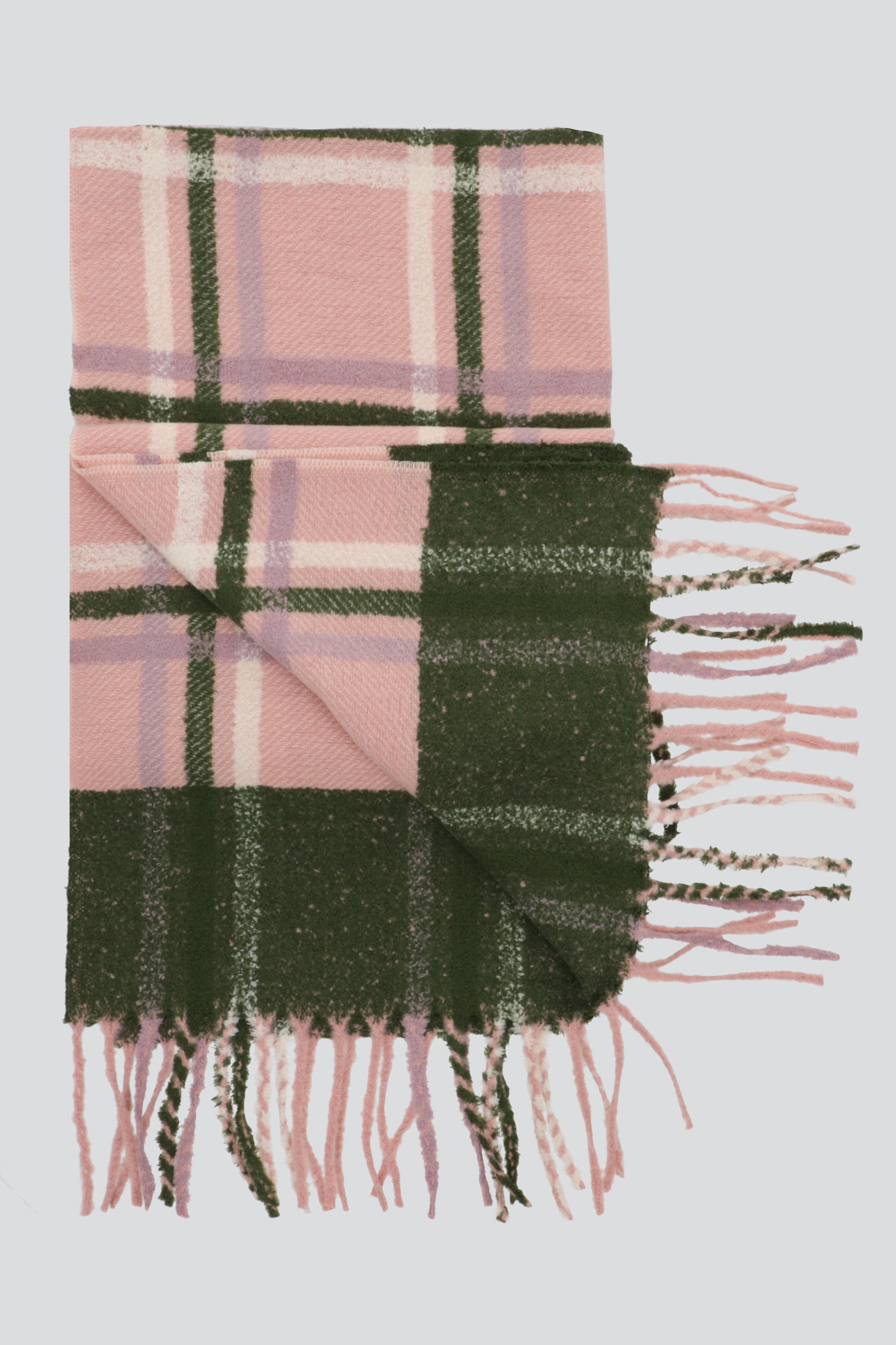 Bufanda cenefa cuadros ROSA