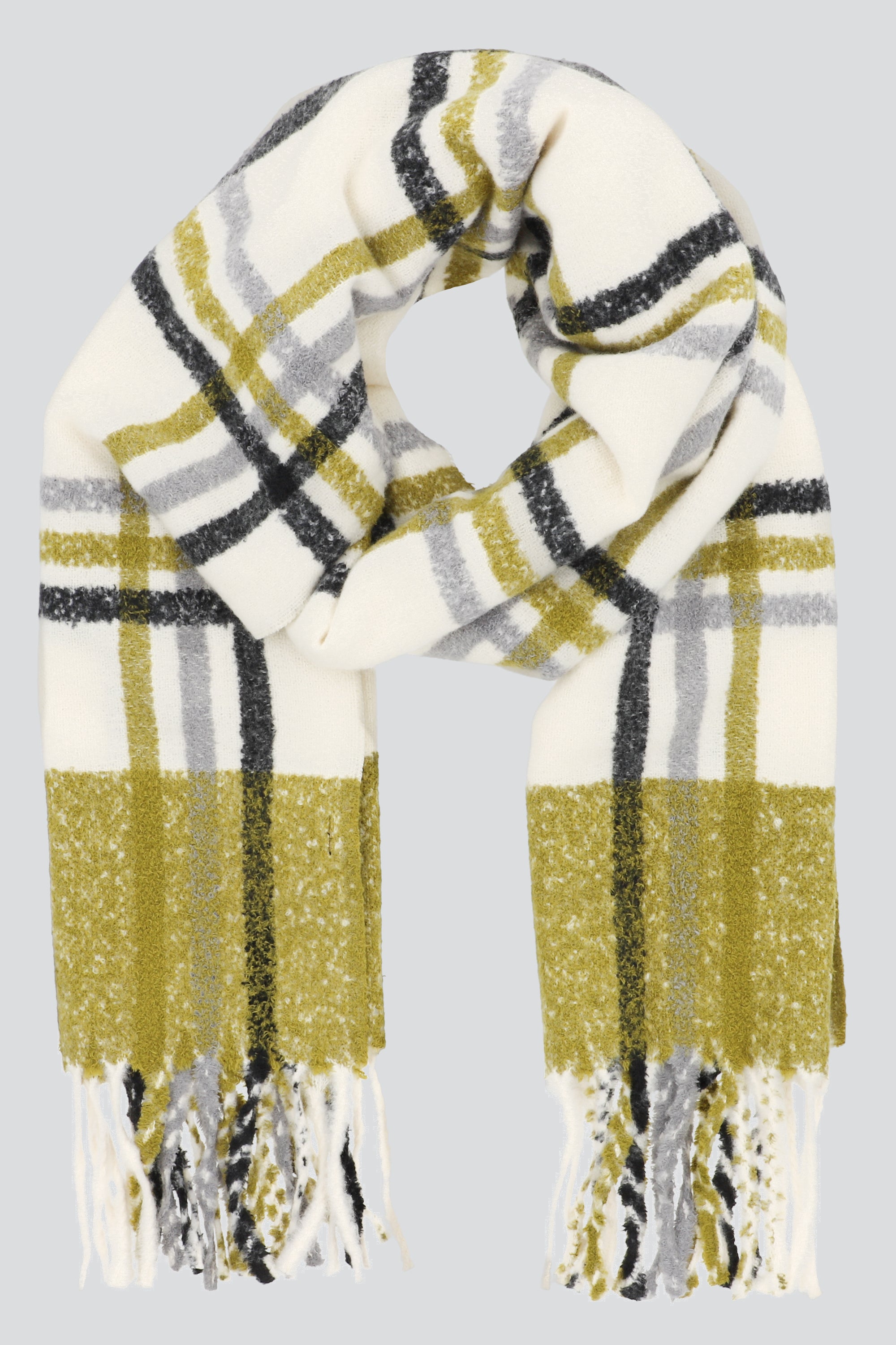 Bufanda cenefa cuadros VERDE