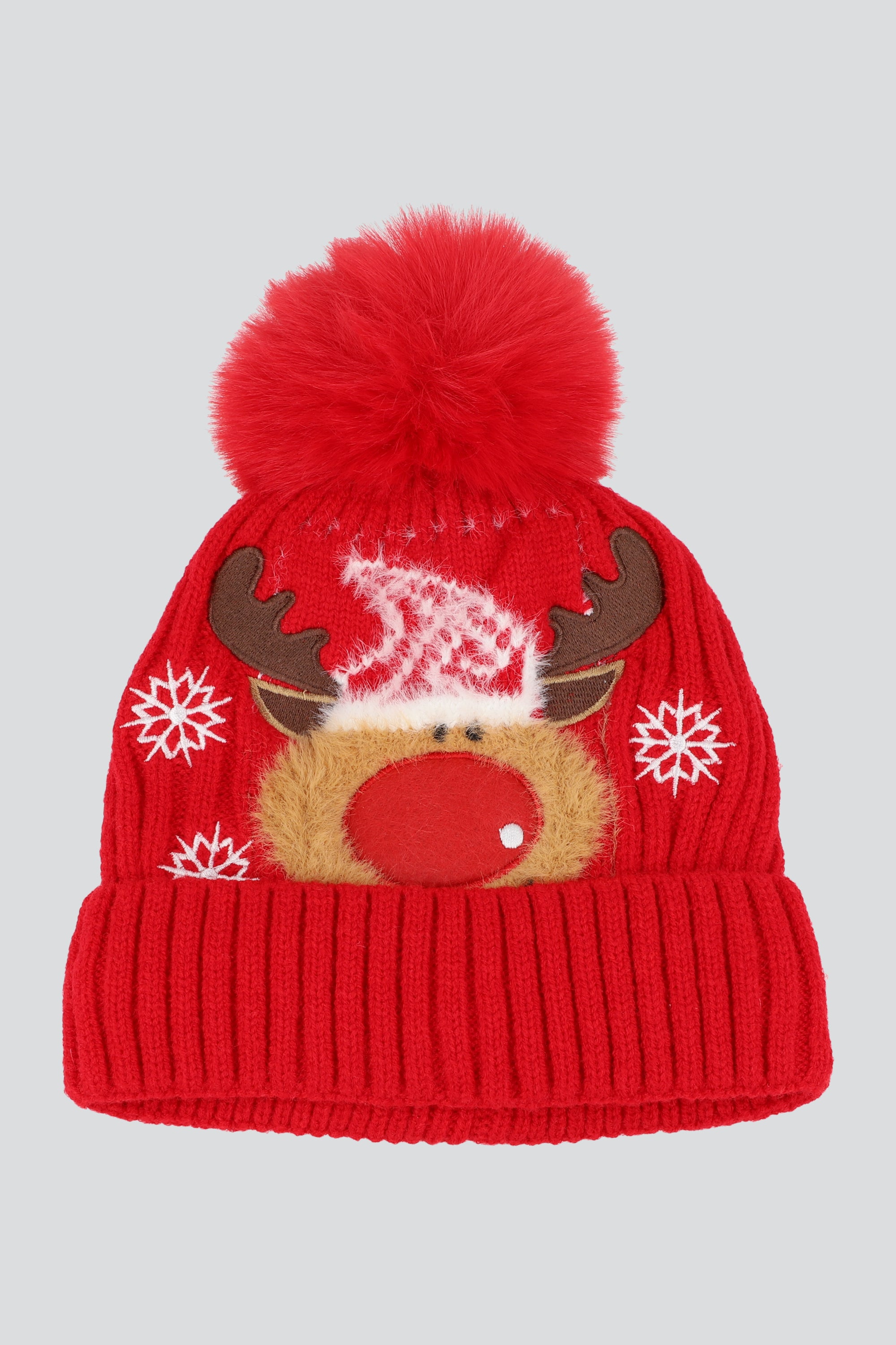 BEANIE RENO NAVIDEÑO ROJO