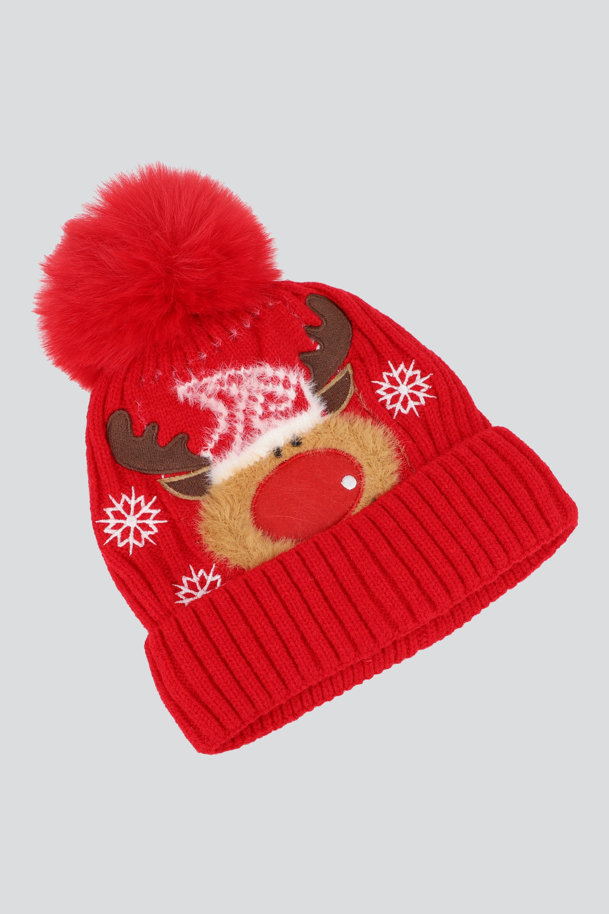 BEANIE RENO NAVIDEÑO ROJO