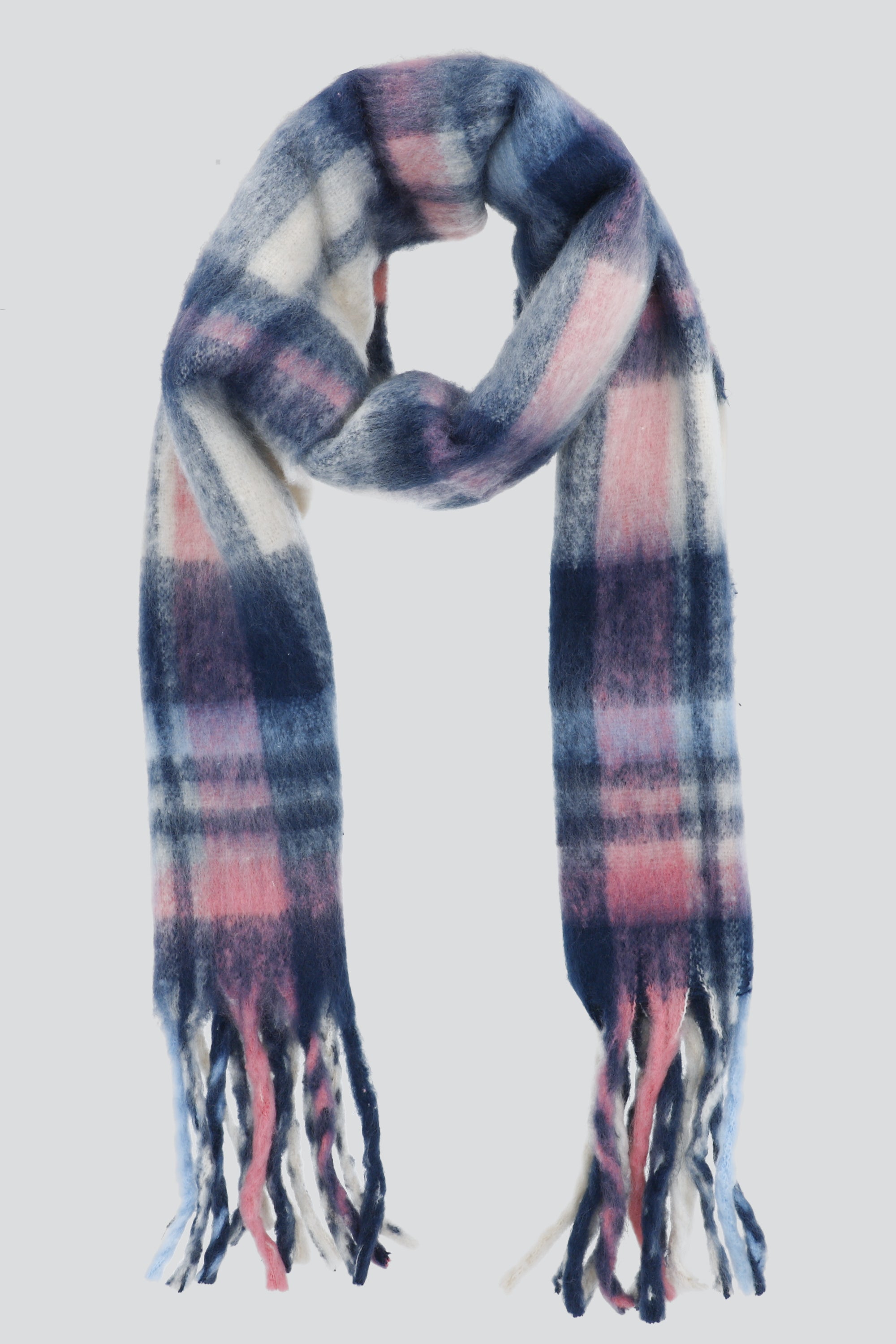 Bufanda cuadros colores frios MARINO