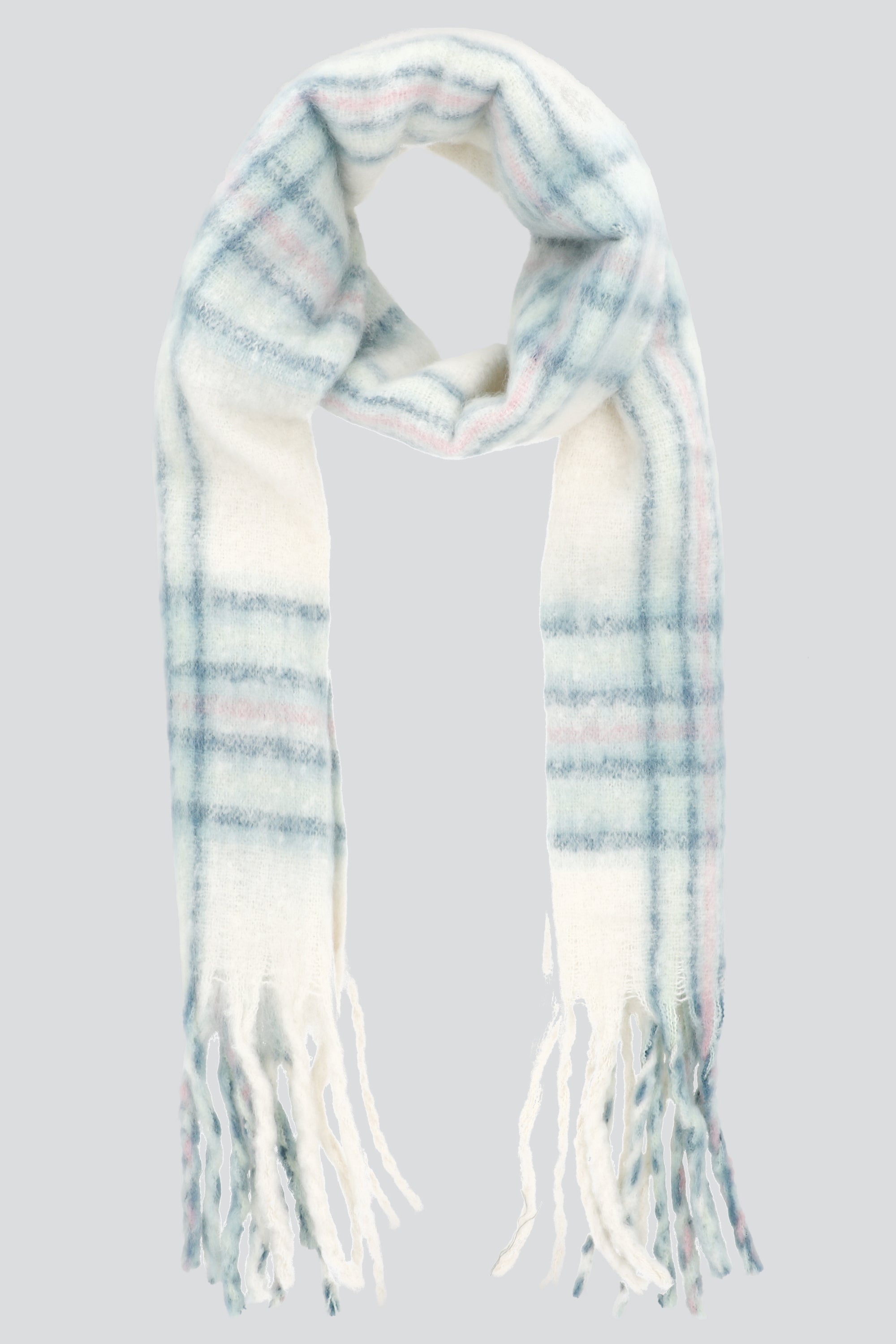 Bufanda cuadros colores frios VERDE