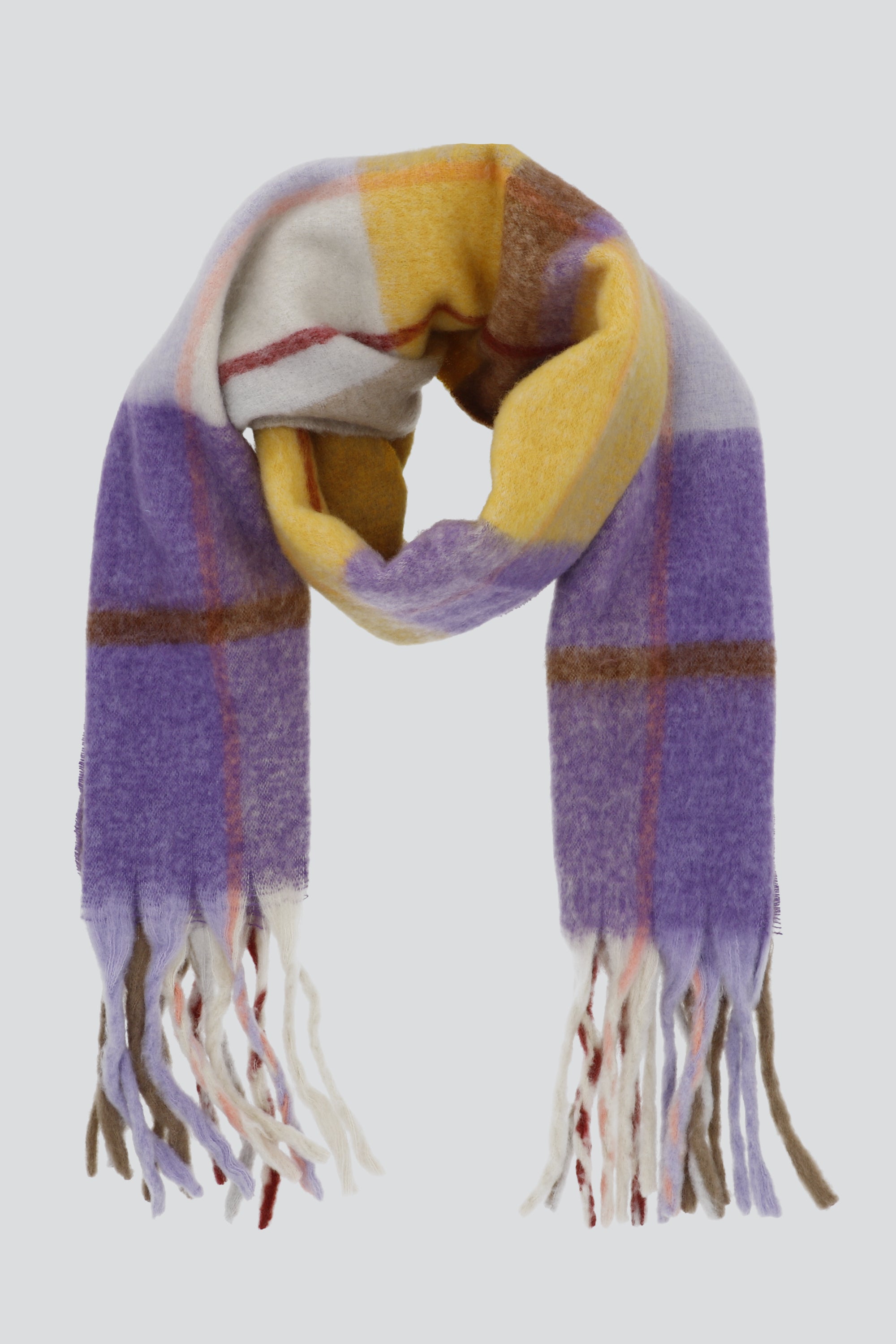 Bufanda cuadros multi MORADO