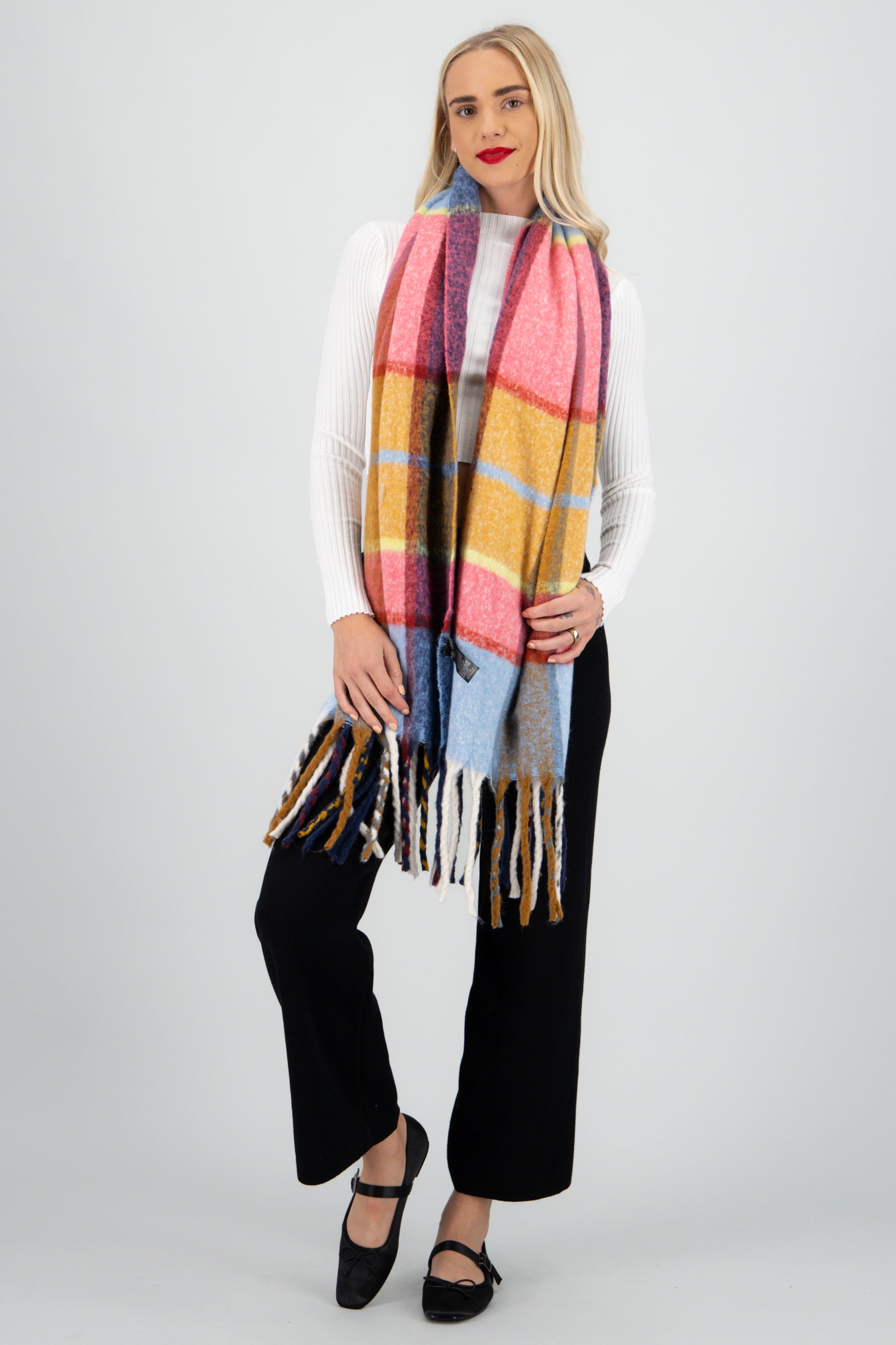 Bufanda cuadros multi ROSA