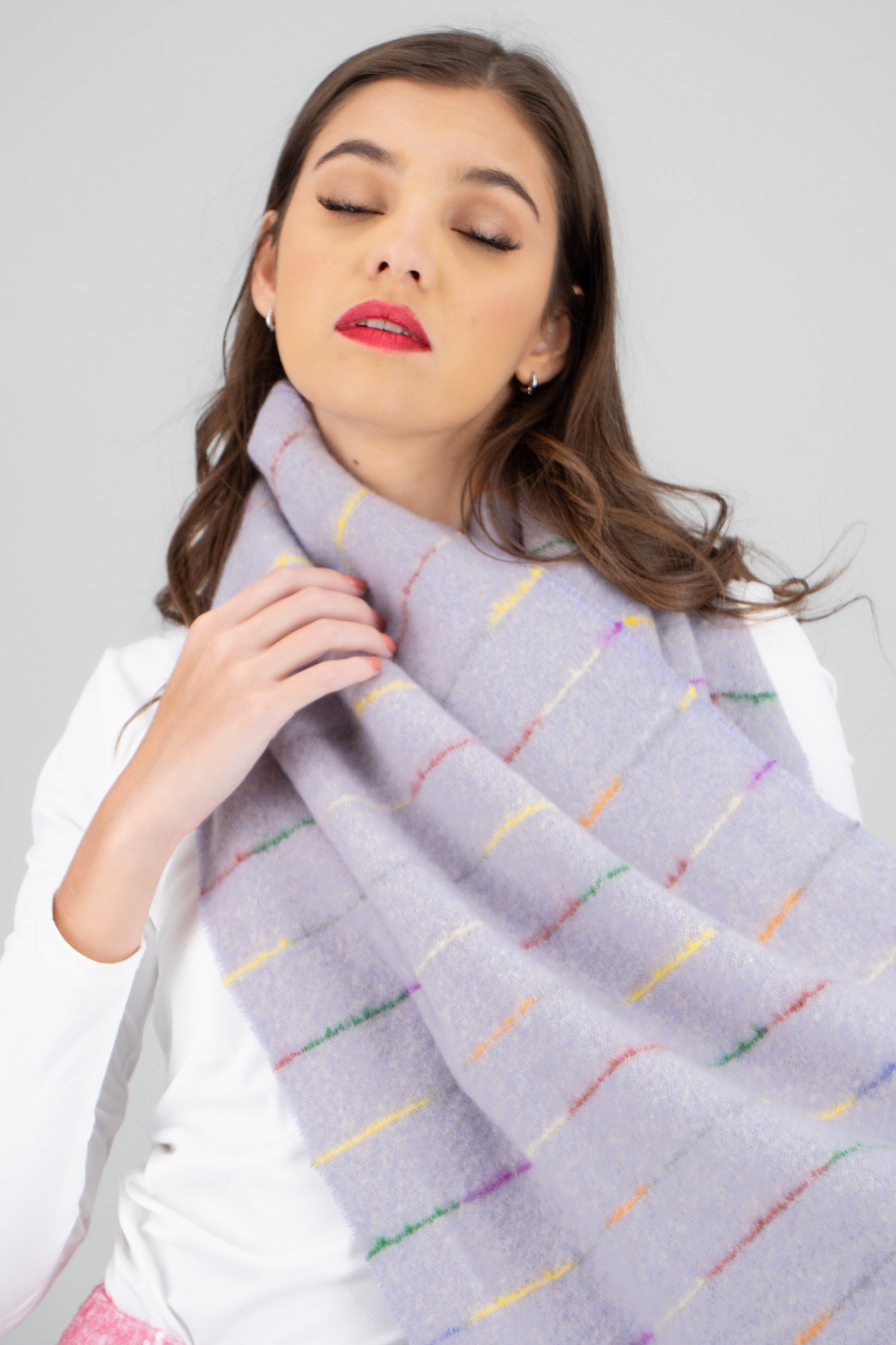 Bufanda rayas multi MORADO