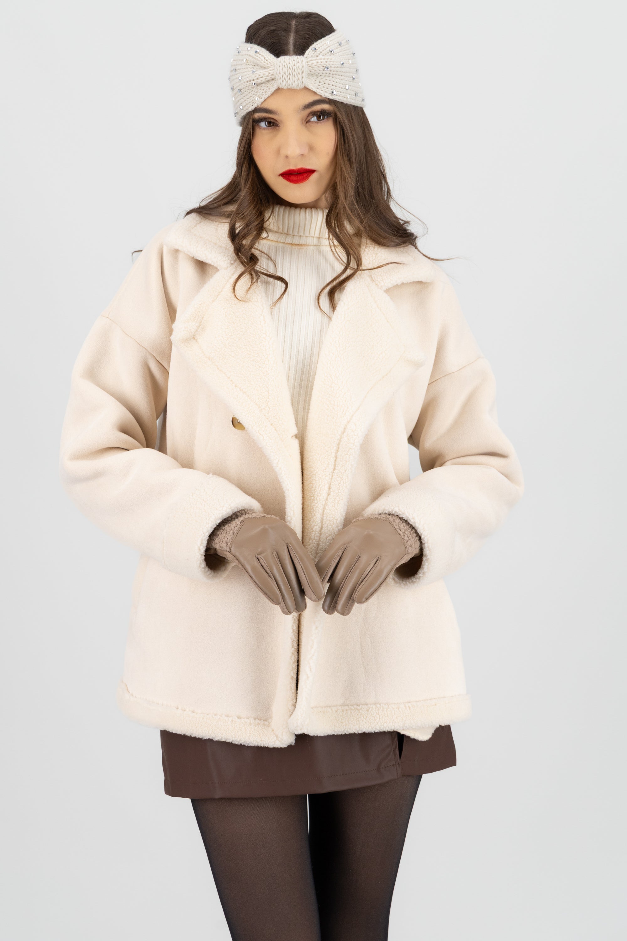 Guantes detalle sherpa BEIGE