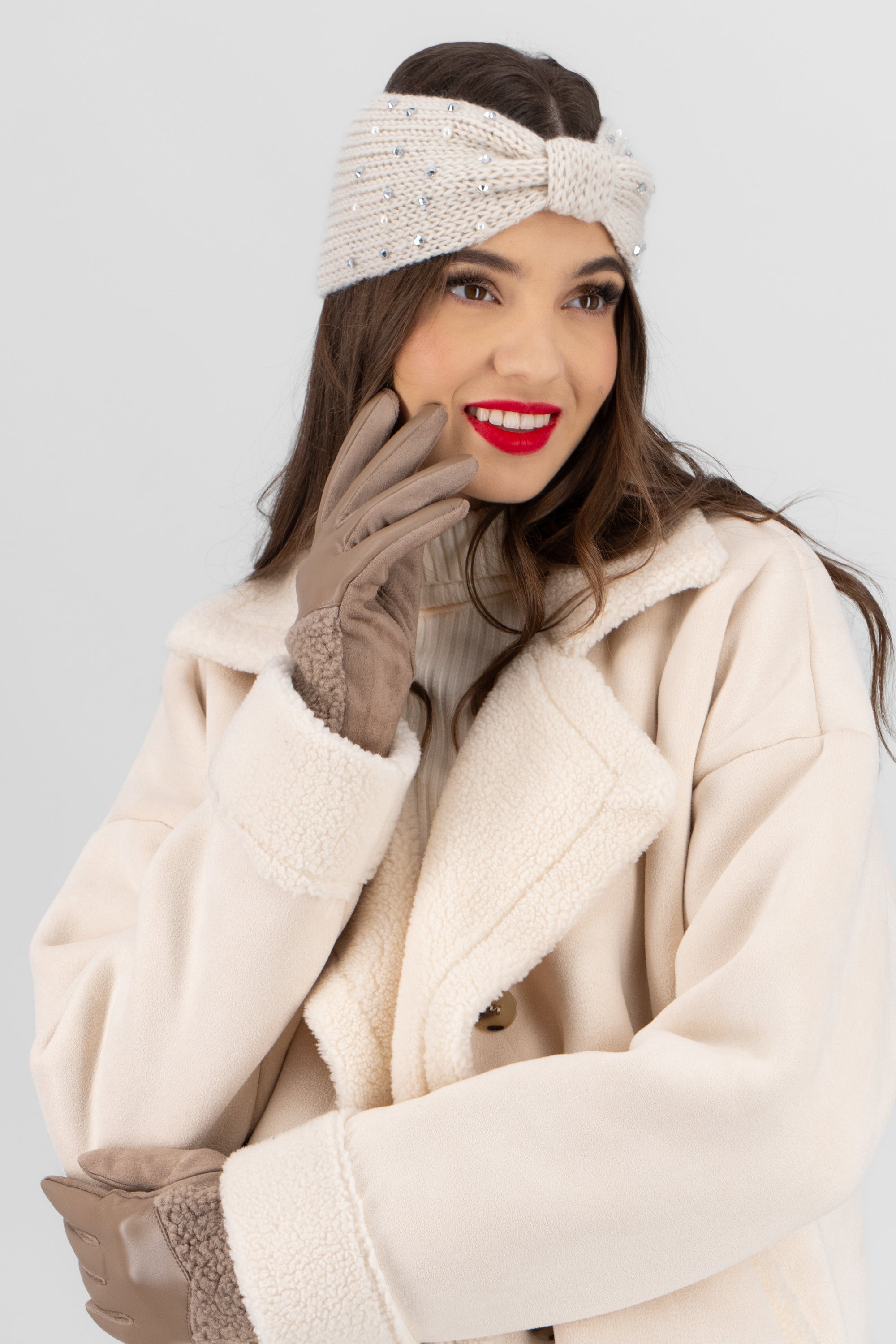 Guantes detalle sherpa BEIGE