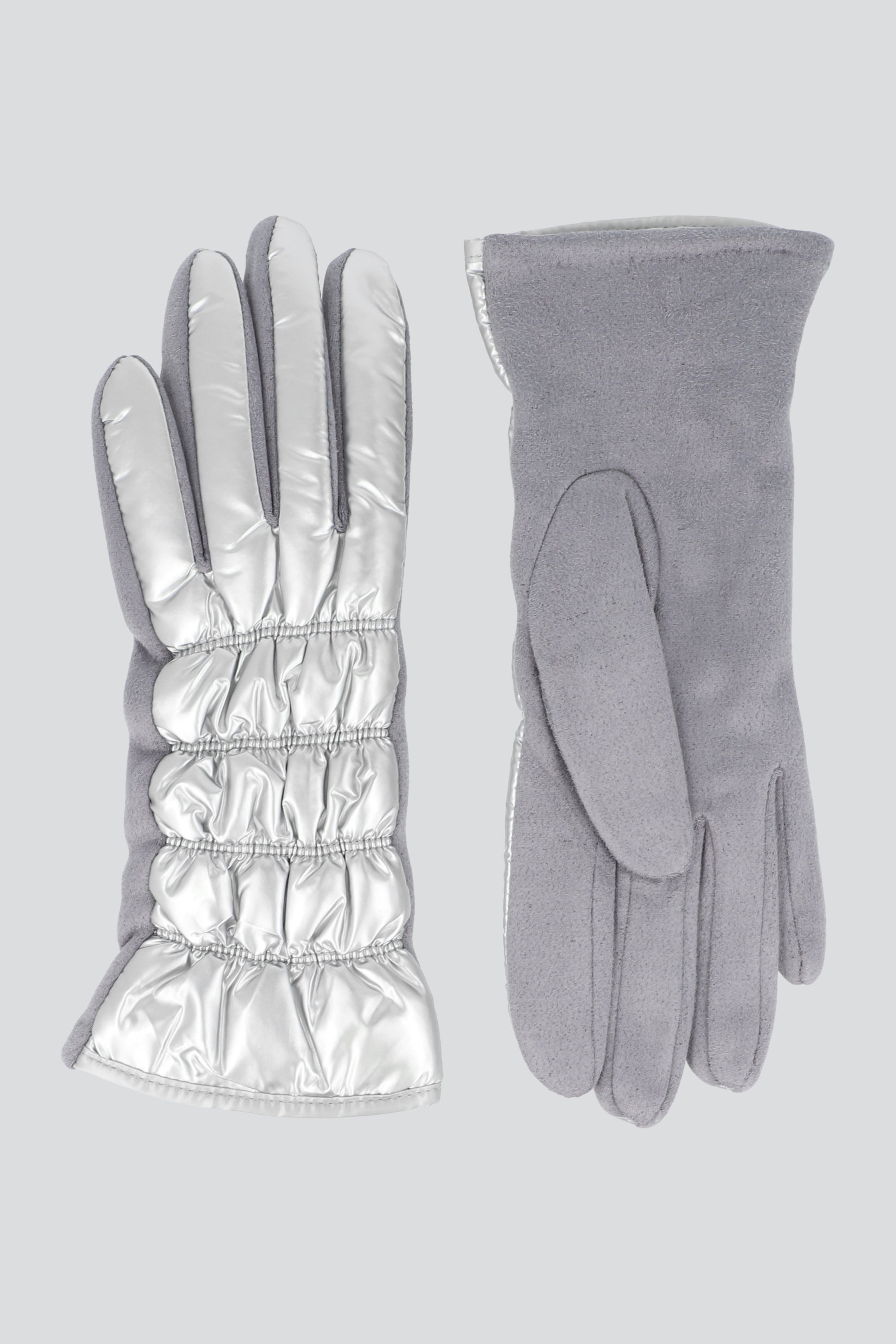 Guantes capitonado metalico PLATA