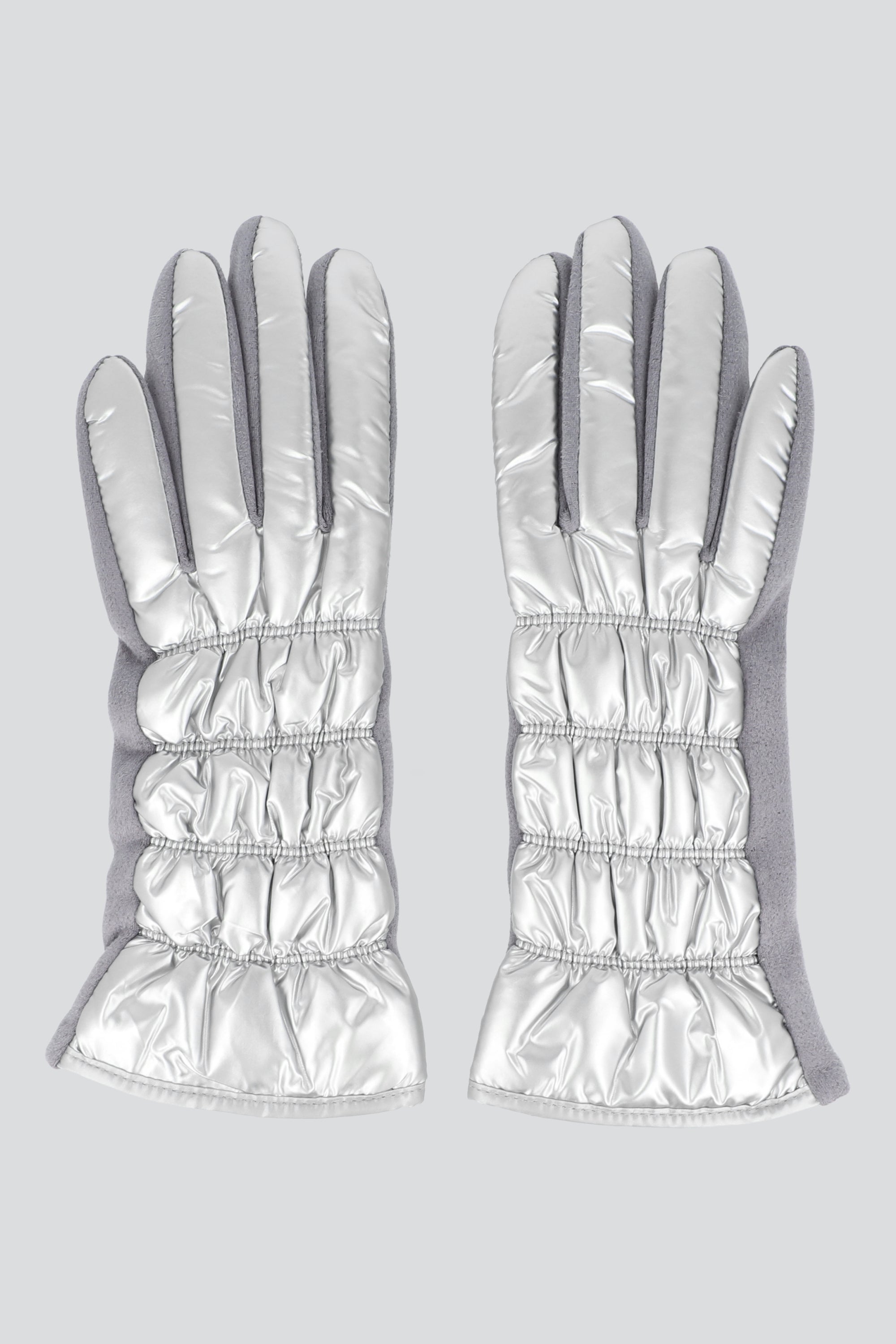 Guantes capitonado metalico PLATA