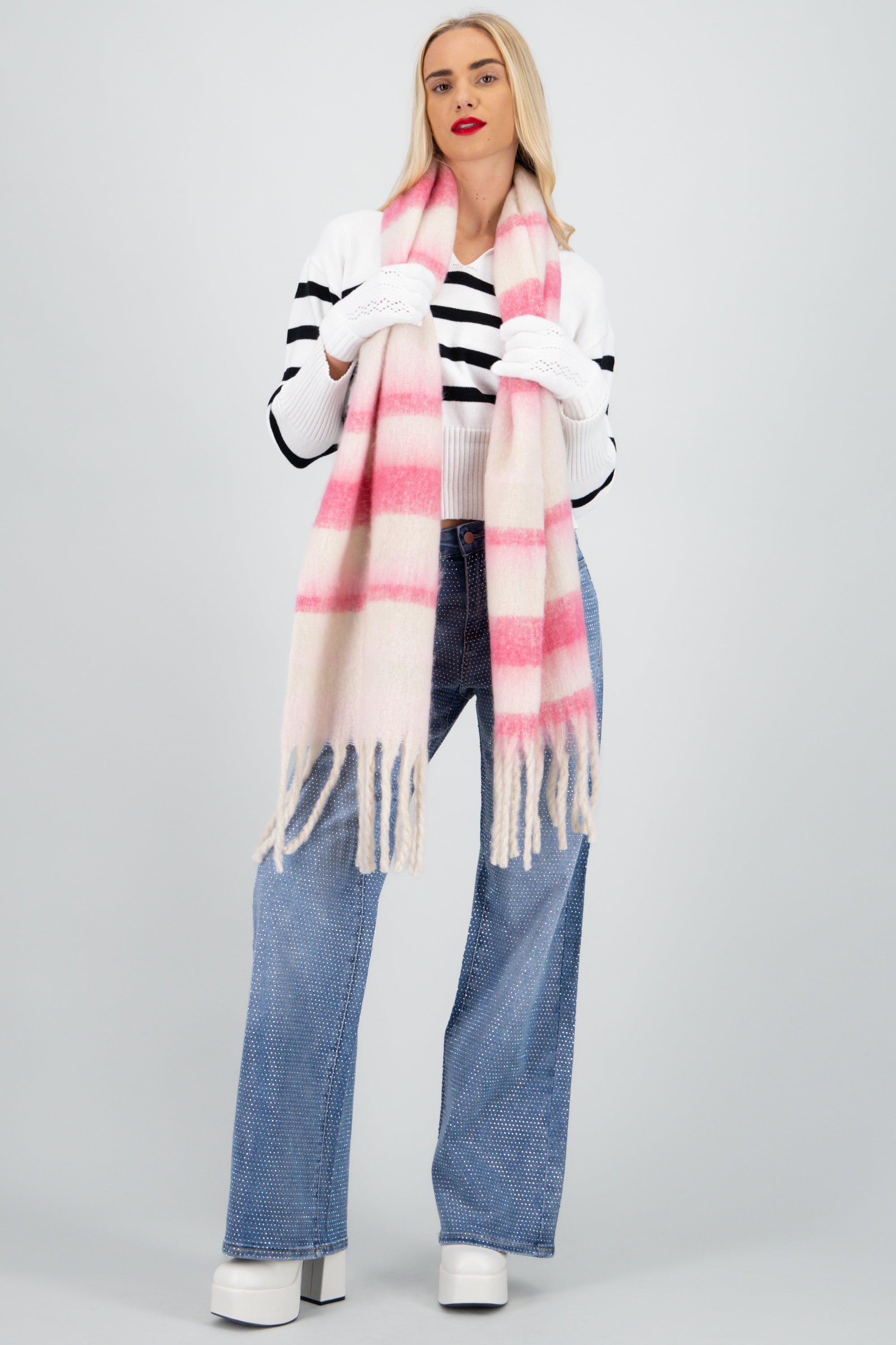 Bufanda lineas tamaños ROSA