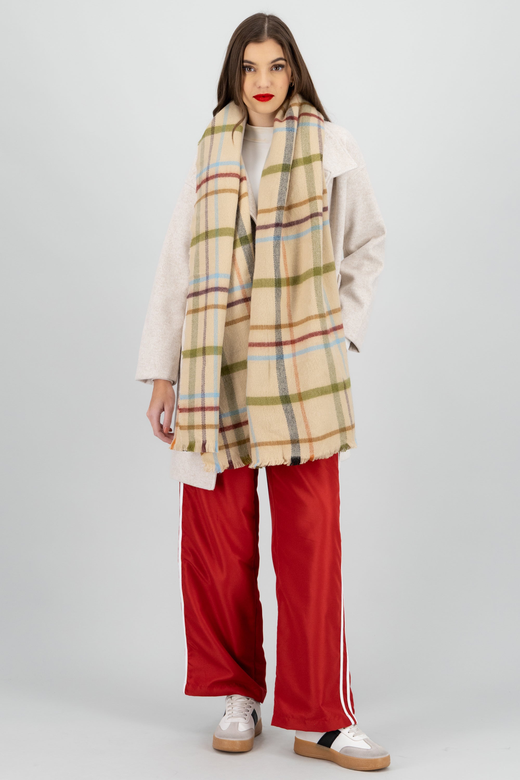 Bufanda cuadros colores BEIGE