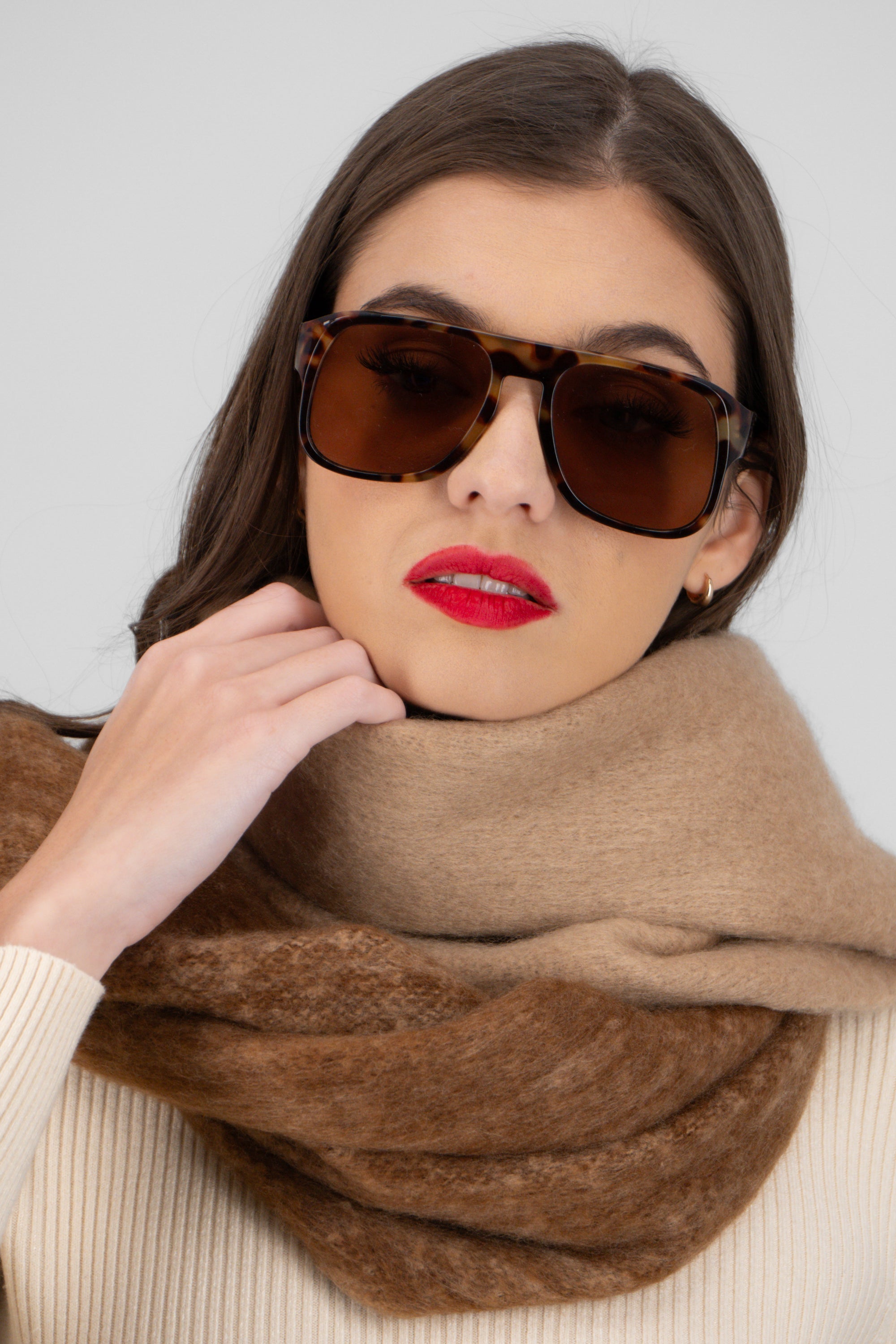 Bufanda color contraste CAFE