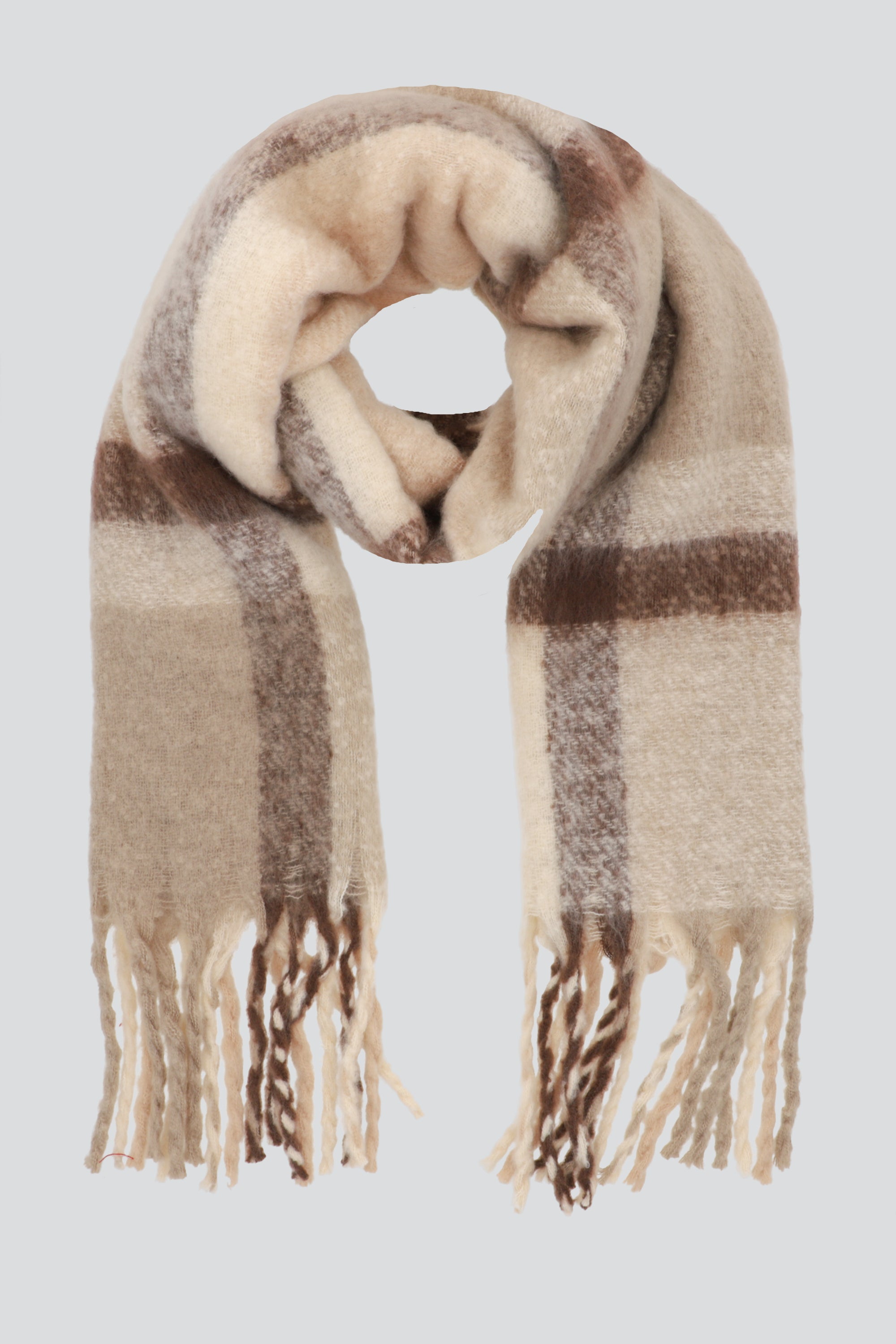 Bufanda cuadros terreos CAFE