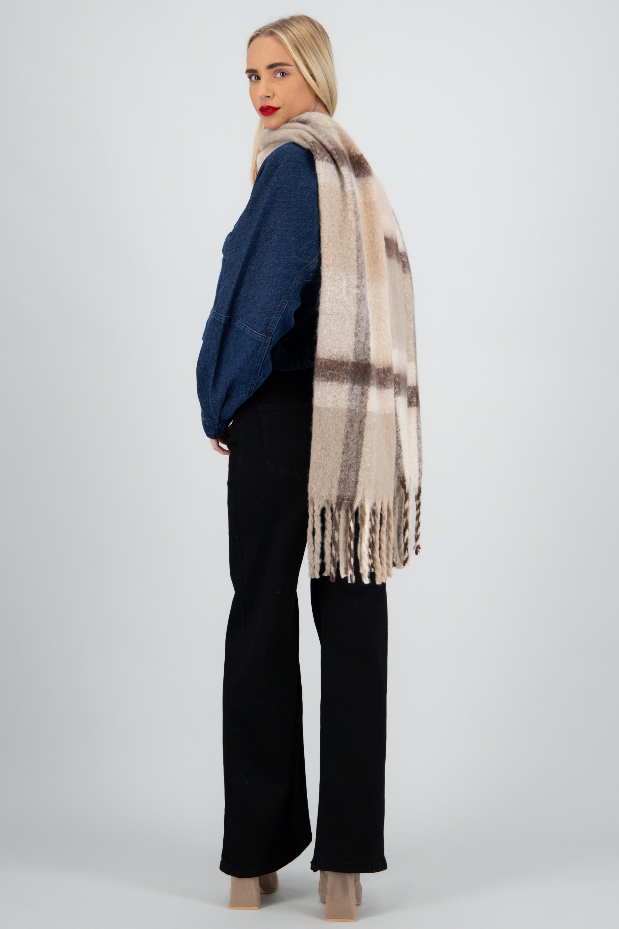 Bufanda cuadros terreos CAFE