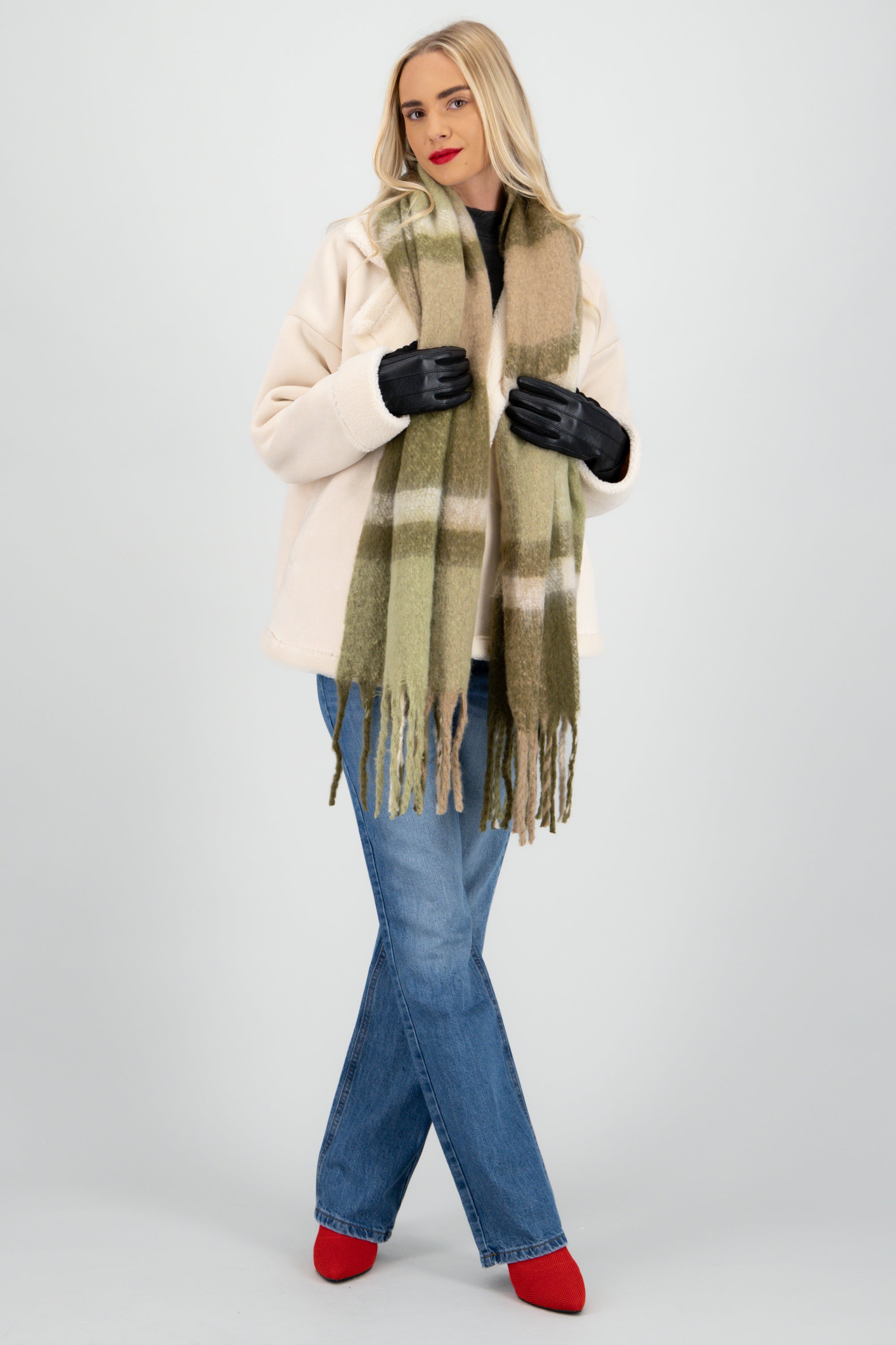 Bufanda cuadros terreos VERDE