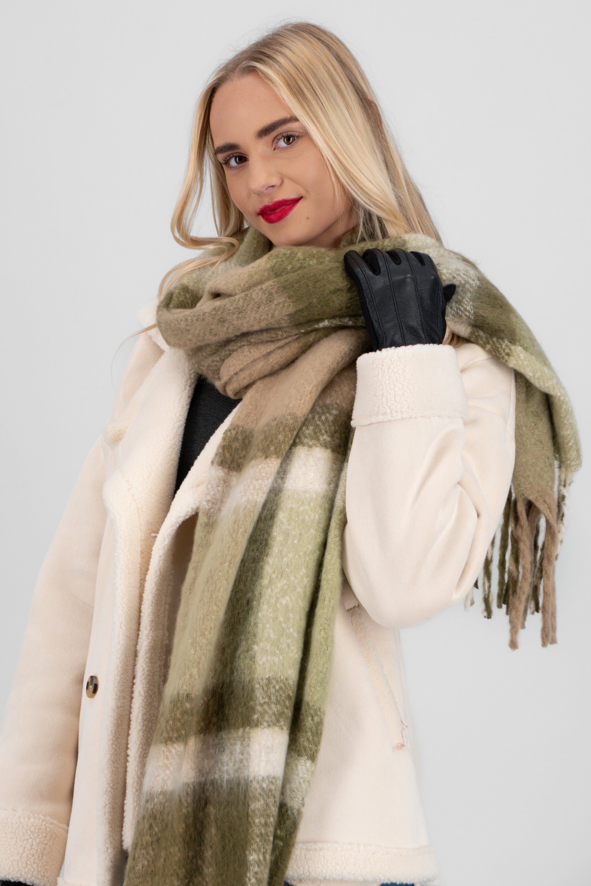 Bufanda cuadros terreos VERDE