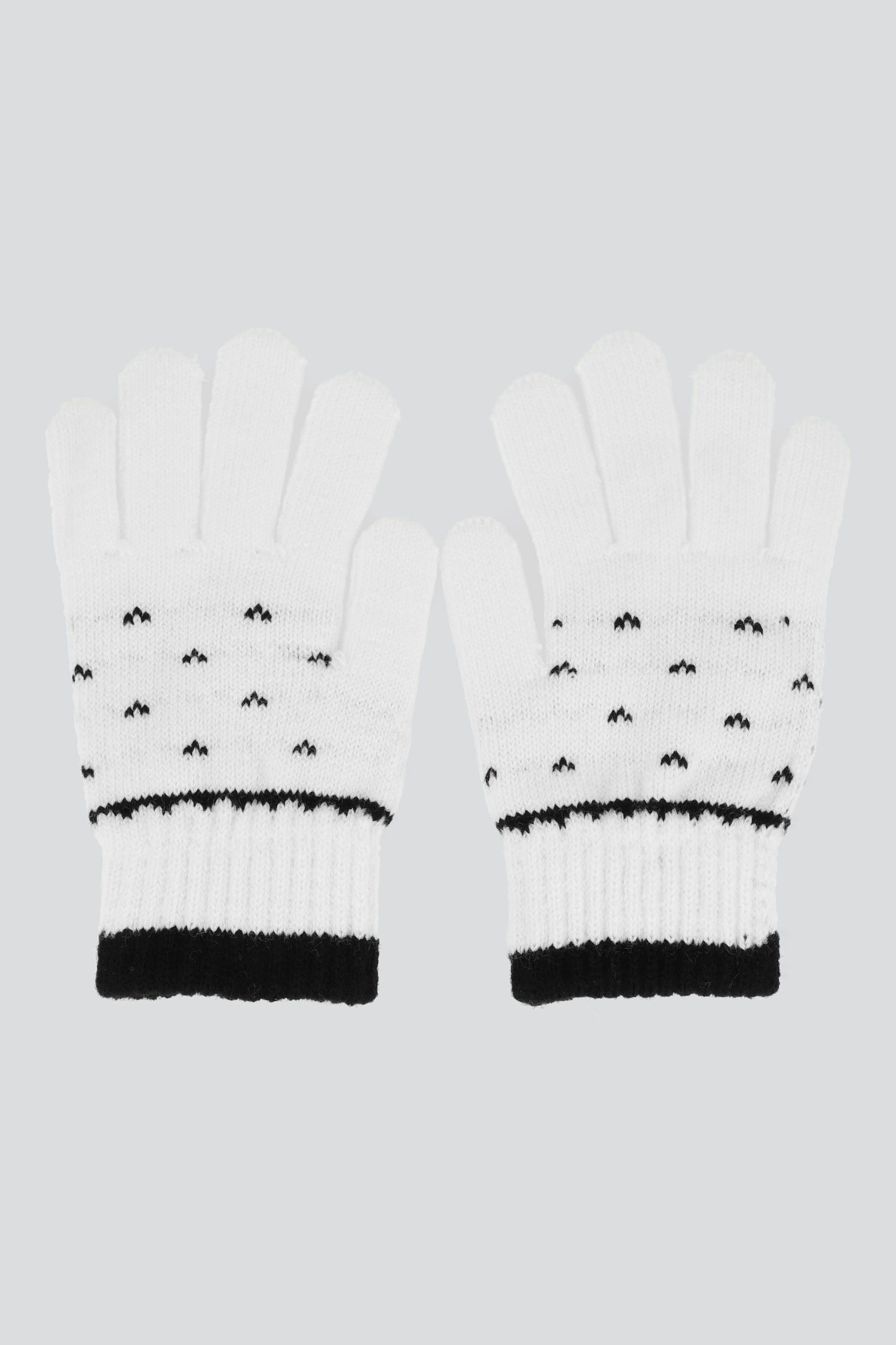 Guantes mini print corazones BLANCO