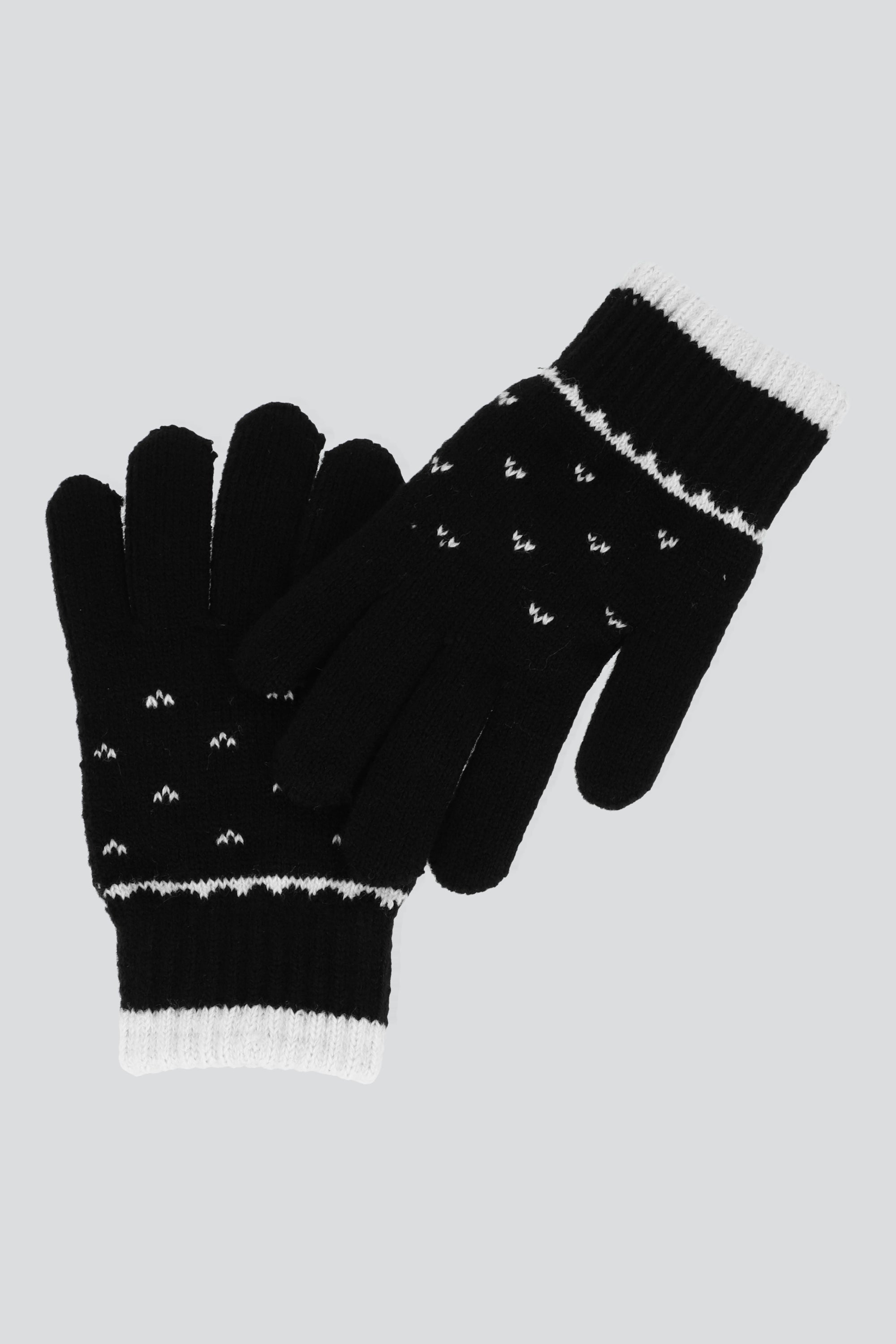 Guantes mini print corazones NEGRO