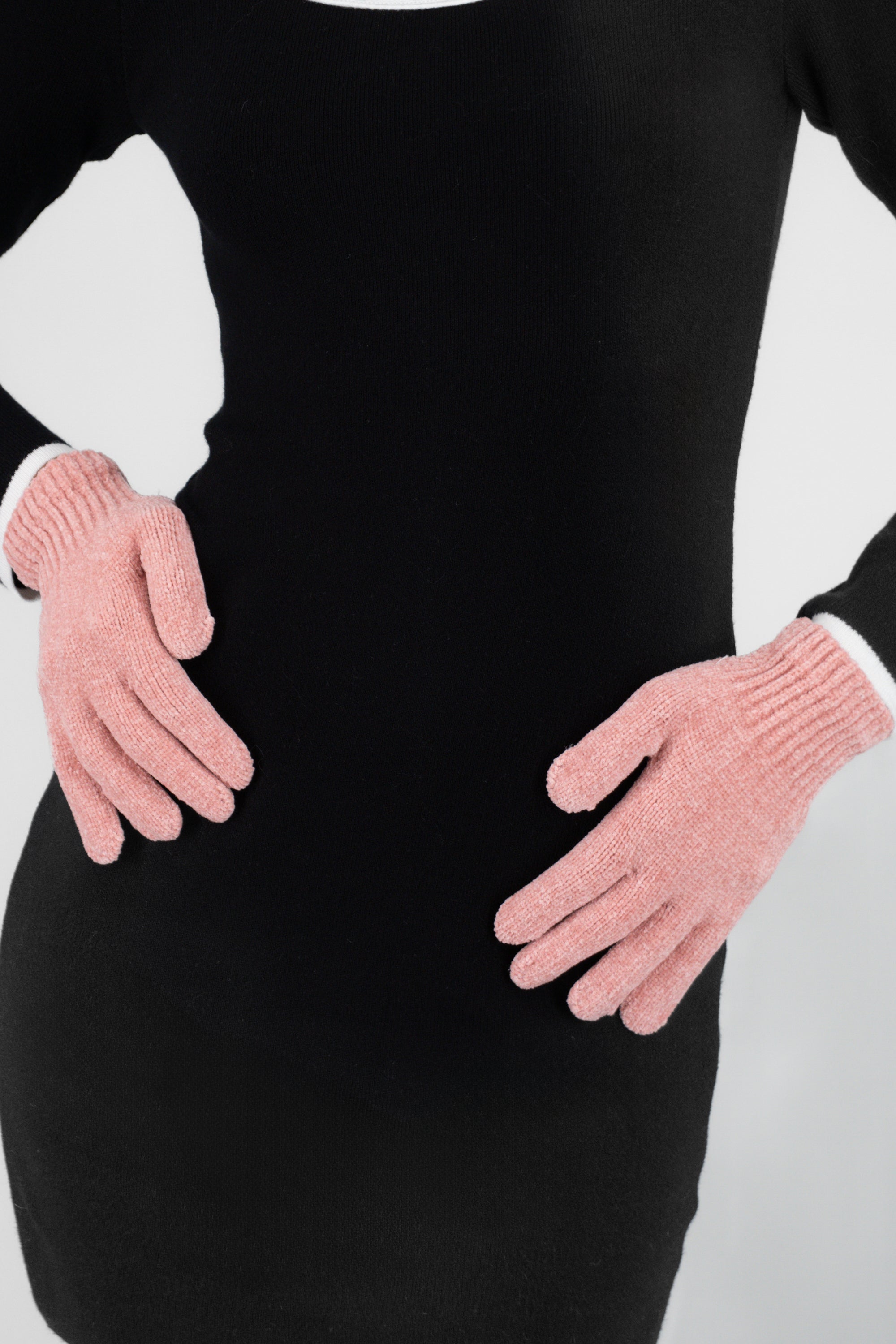 Guantes sencillos tejidos ROSA