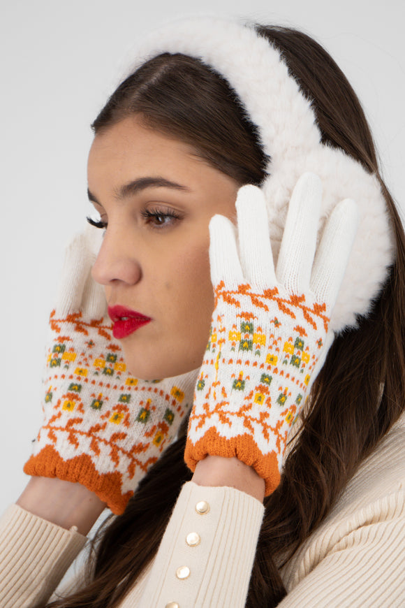 Guantes print floral