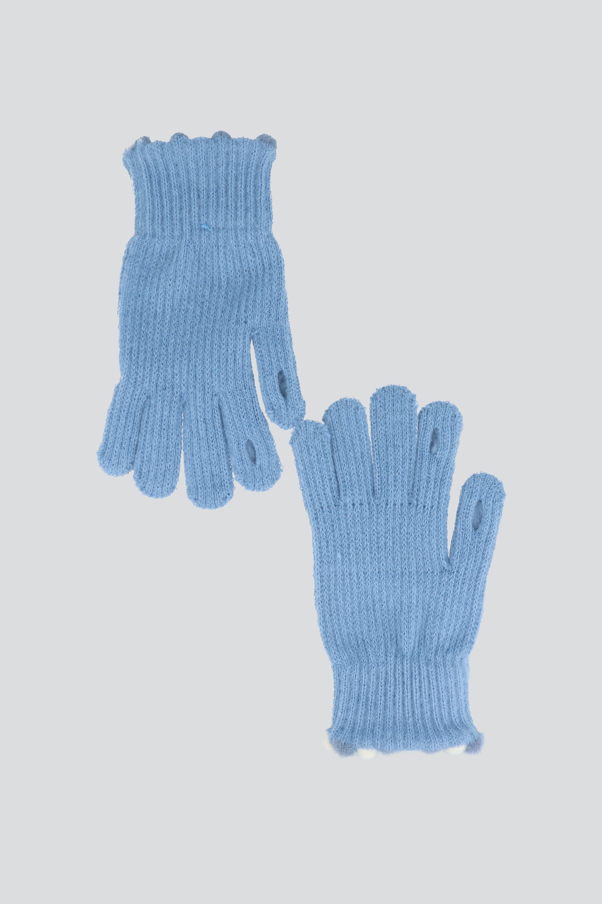 Guantes orilla pompones AZUL