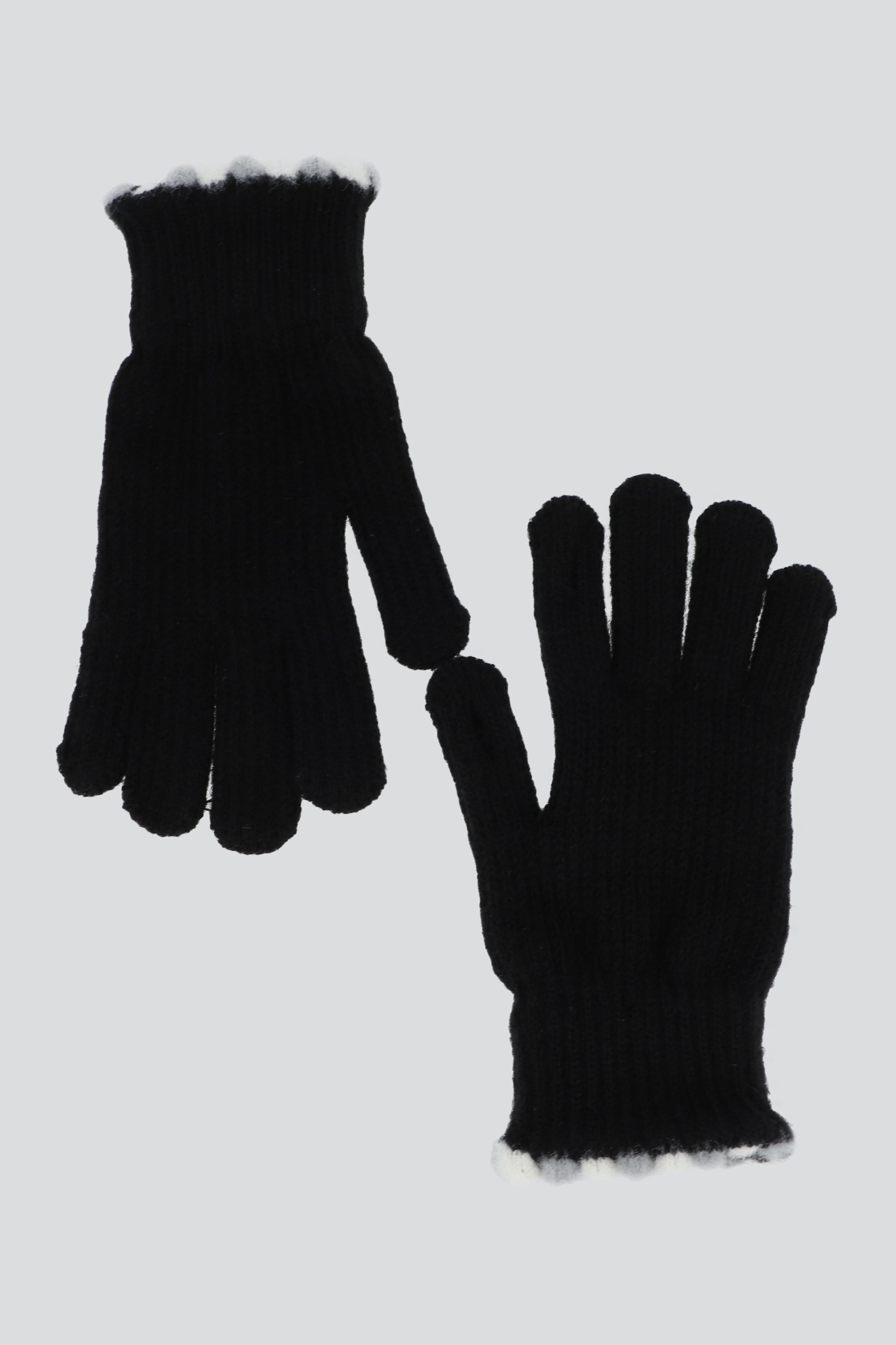Guantes orilla pompones NEGRO