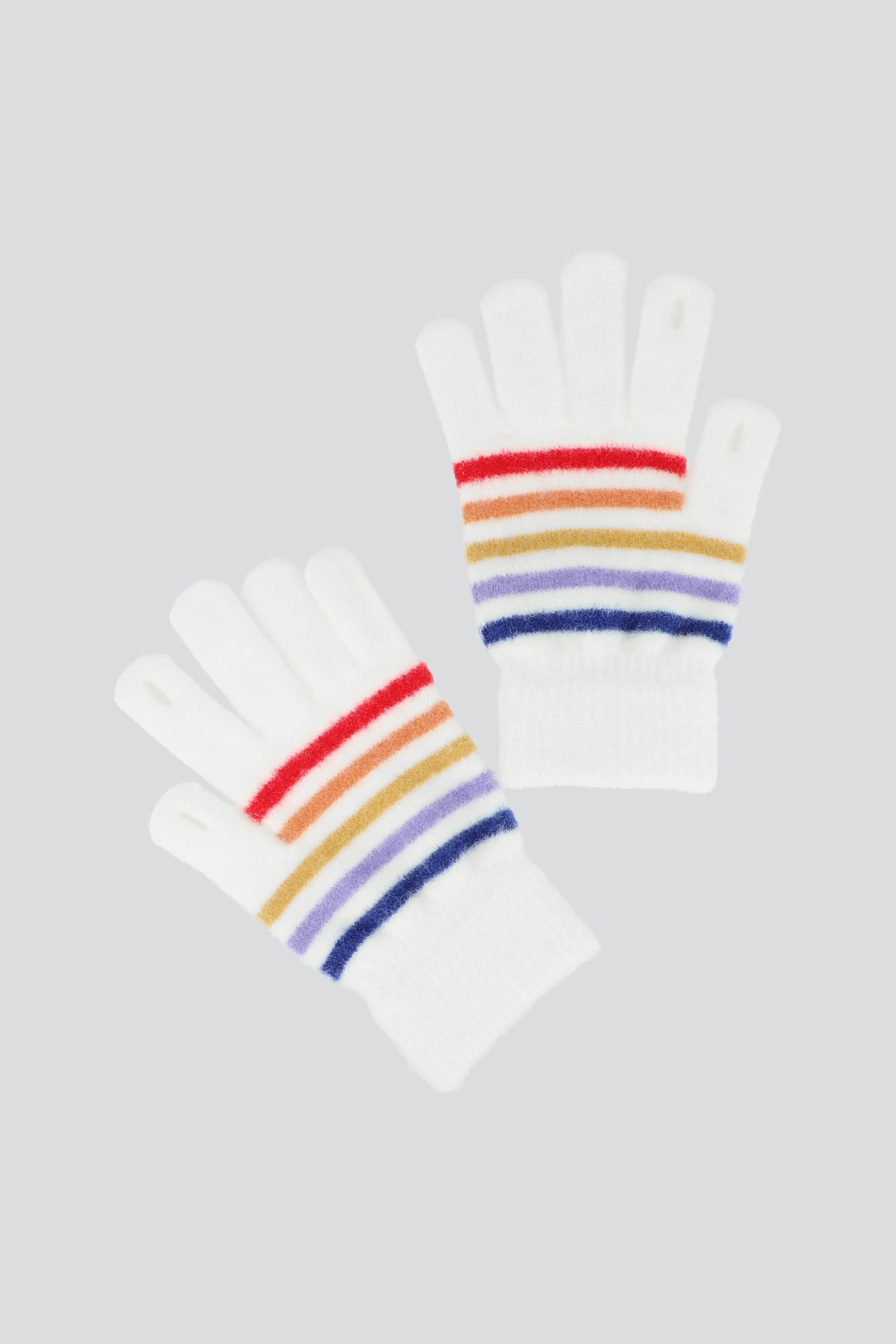 Guantes lineas multicolor BLANCO