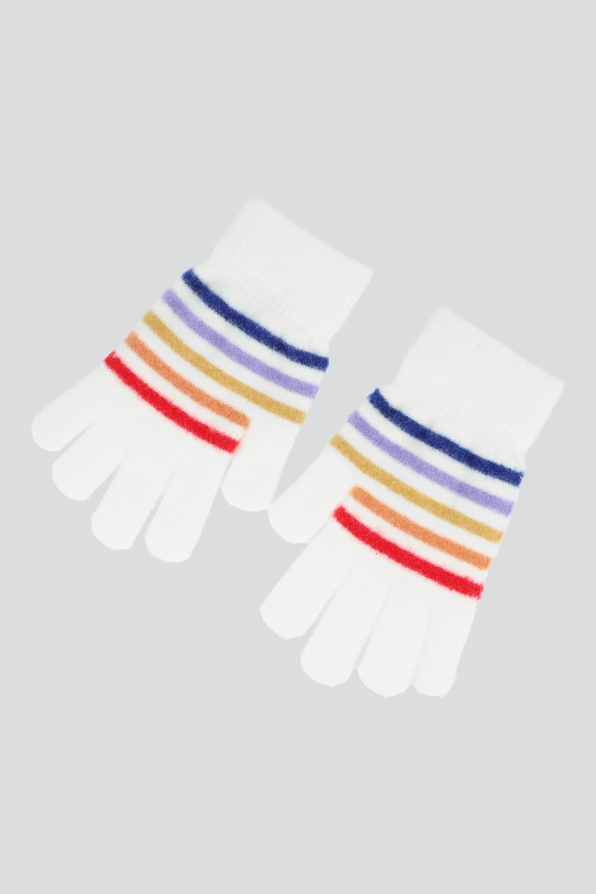 Guantes lineas multicolor BLANCO