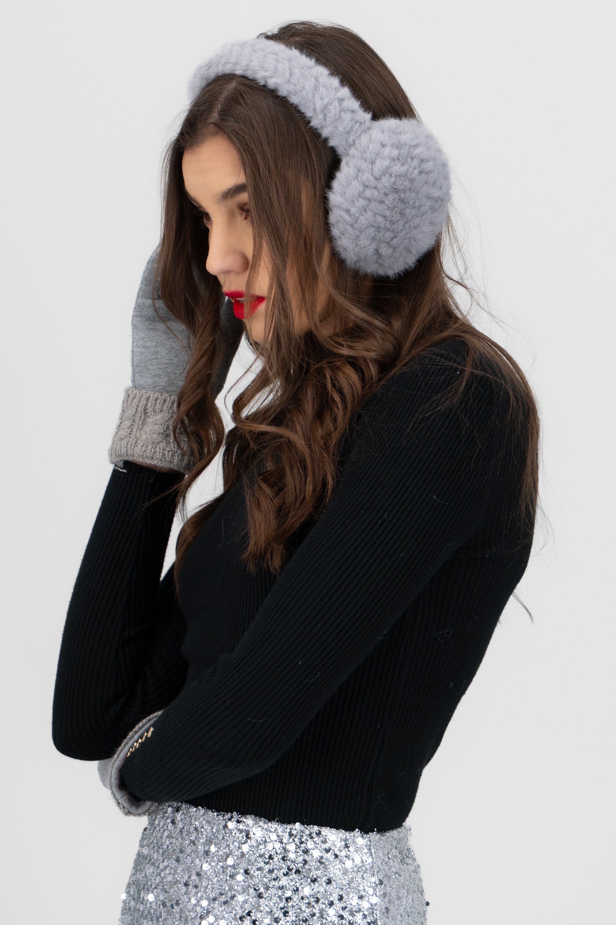 Orejeras cuadros GRIS