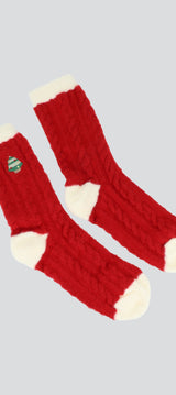 Calcetin peluche rayas