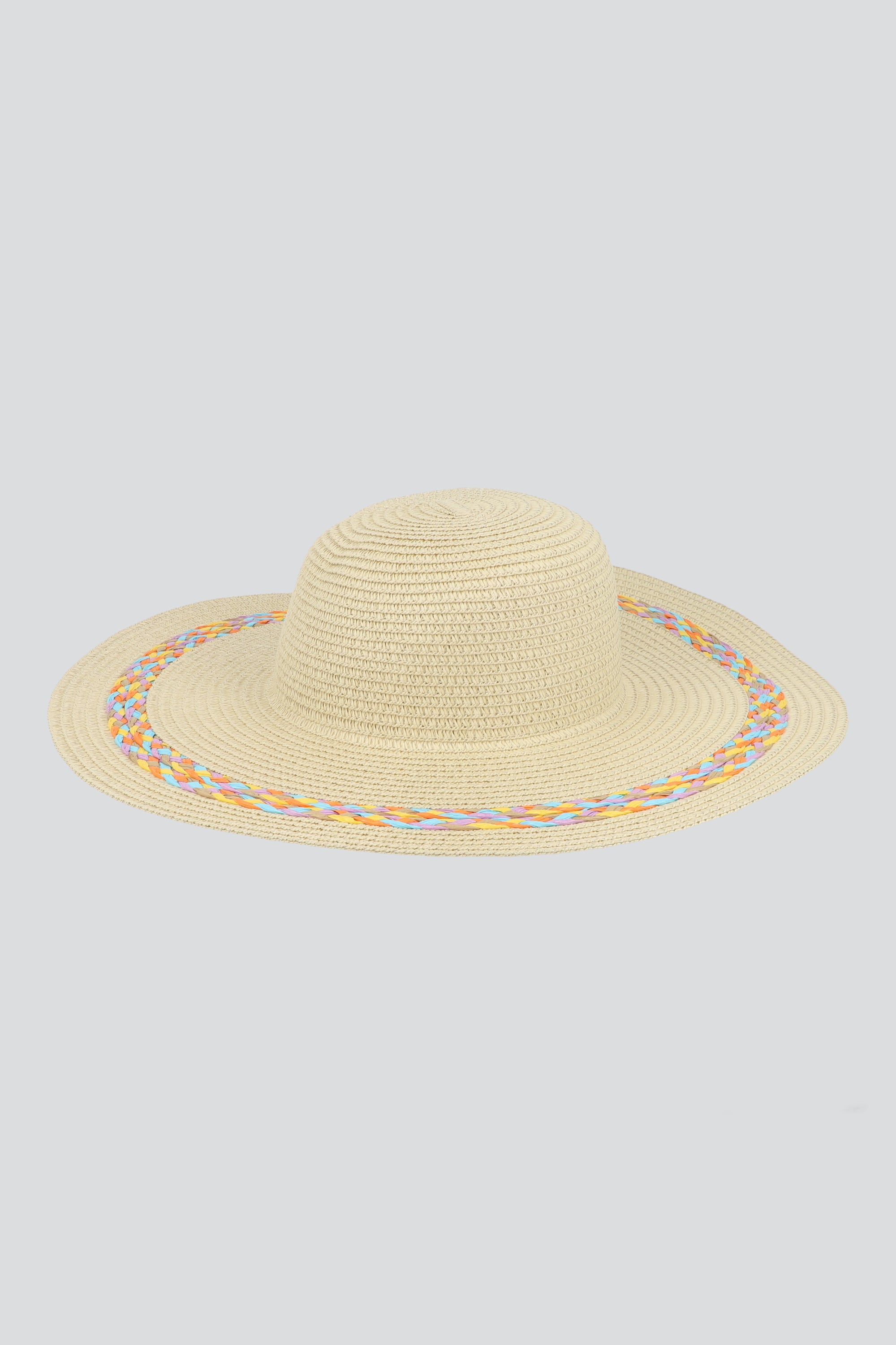 Sombrero linea colorida BEIGE