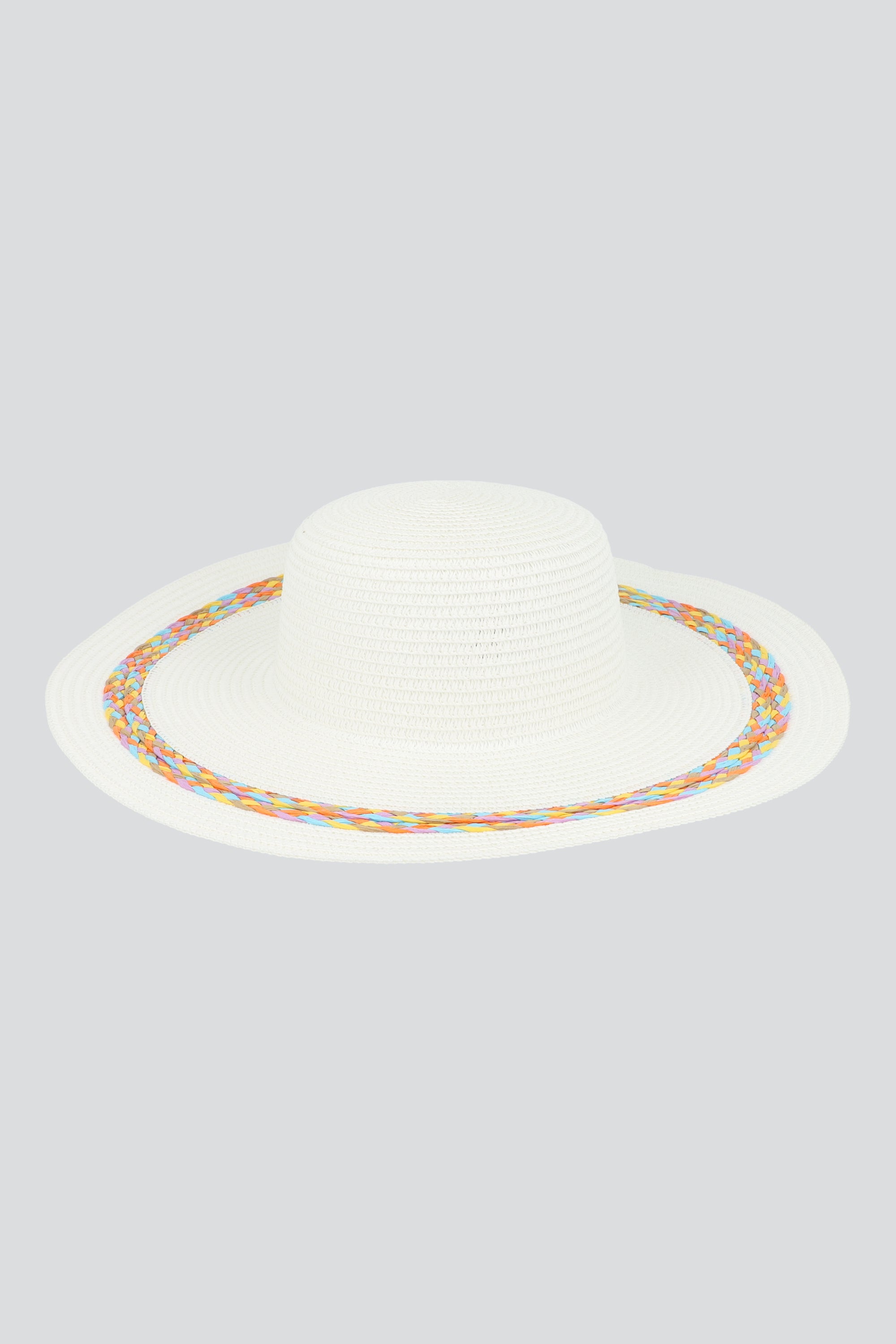 Sombrero linea colorida BLANCO