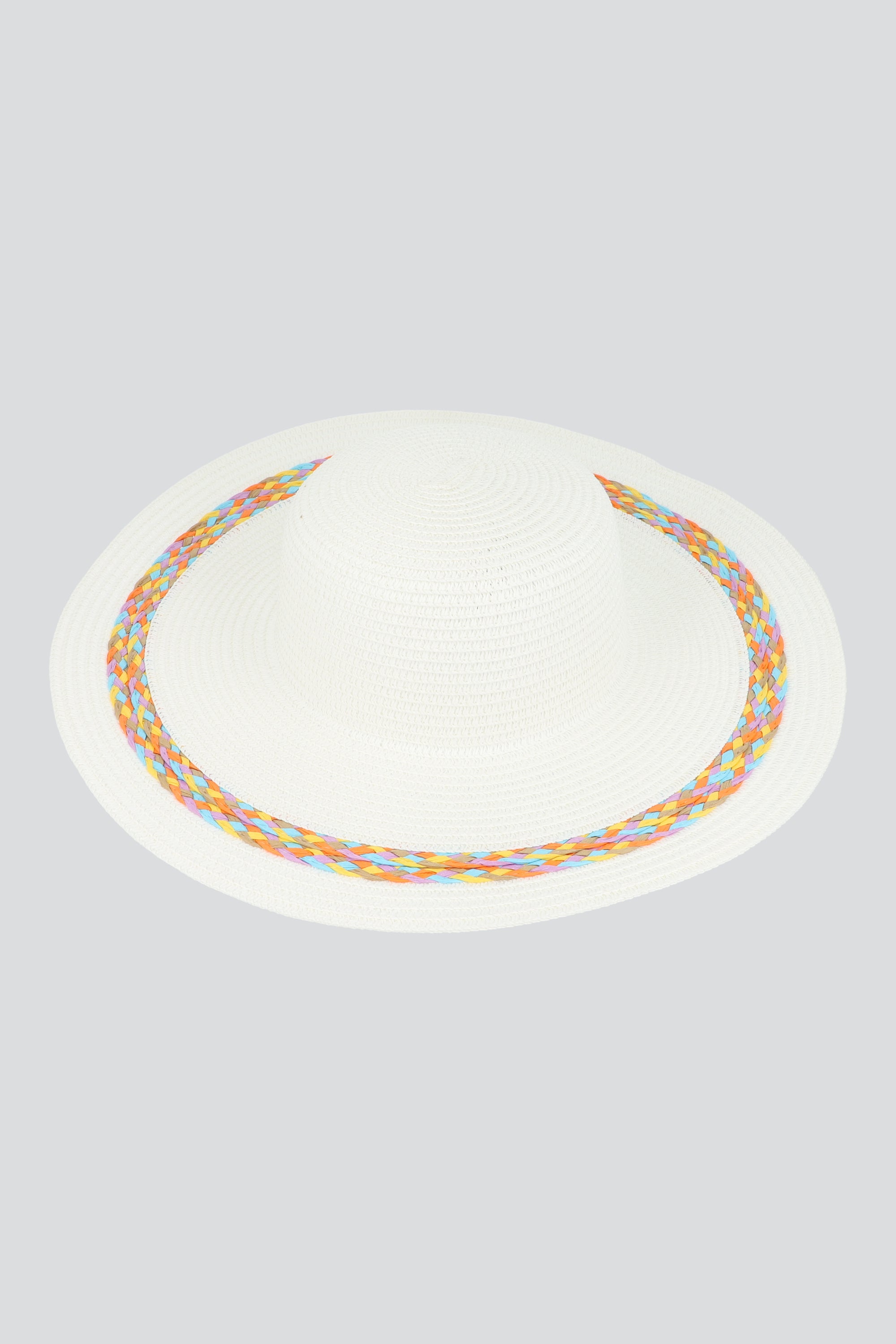 Sombrero linea colorida BLANCO
