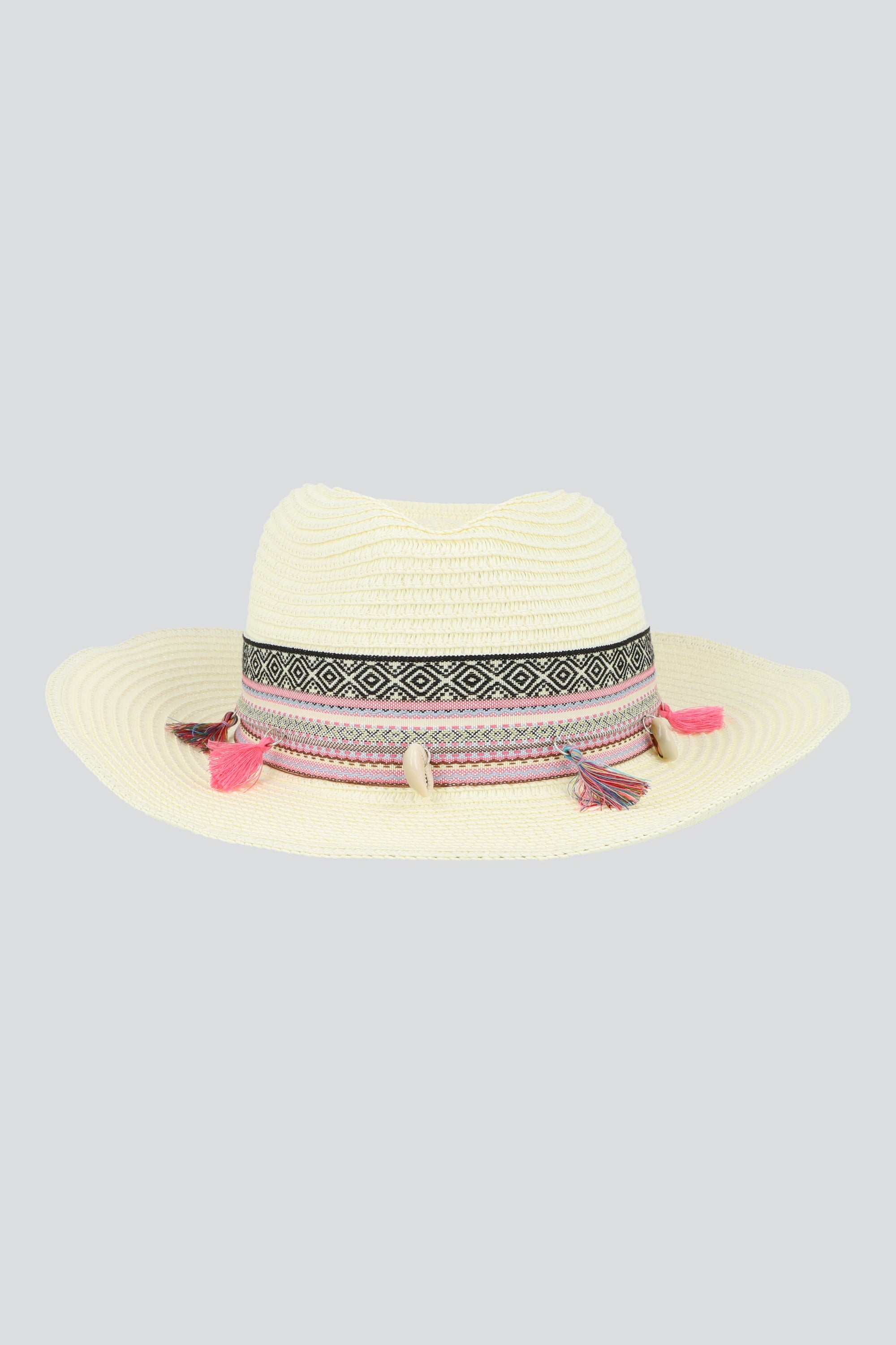 Sombrero panama cinturon boho HUESO