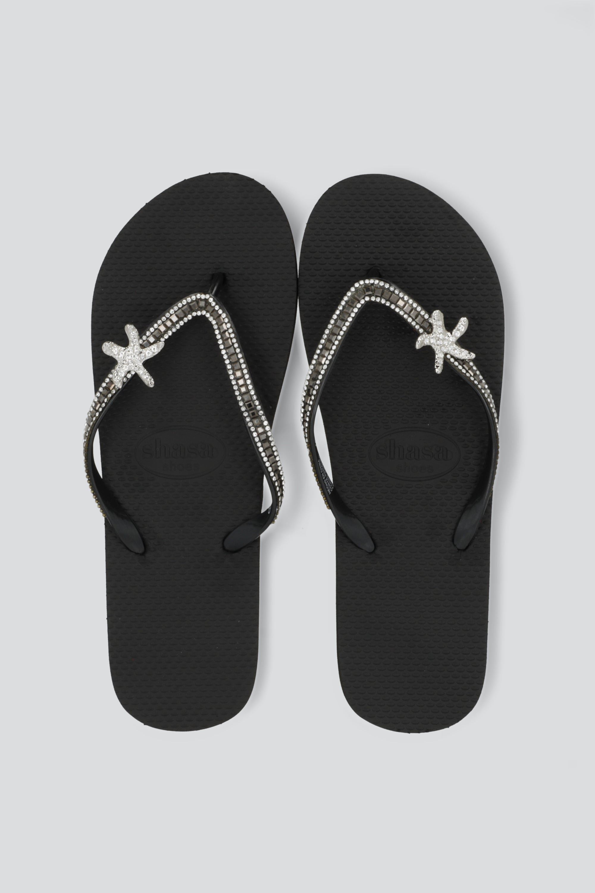 Flip flop brillos estrella NEGRO